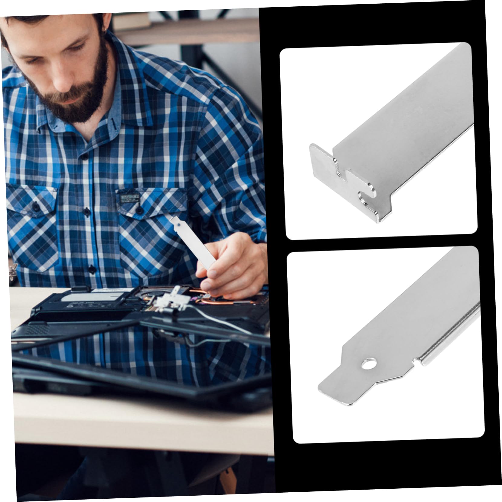 Anneome 12Pcs Pci Slot Cover Pci Blank Bracket Expansion Blank Plate For Computer Chassis Essential Computer Accessory For Prote