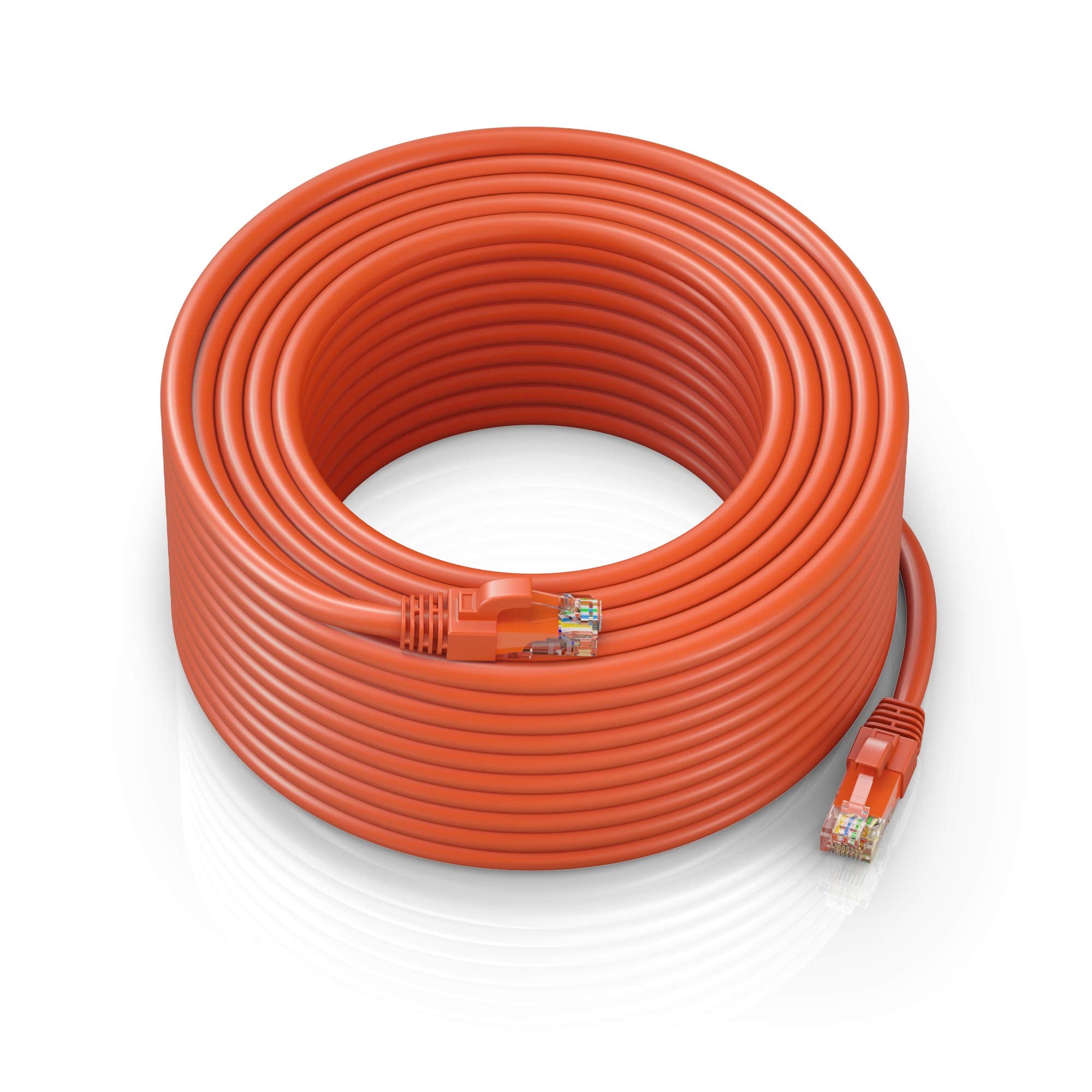 Maximm Cat 6 Ethernet Cable 250 Ft   High Speed Lan Cable, Internet Cable, Patch Cable, And Network Cable   Utp, 10Gbps, 550Mhz Ethernet Cord   Orange