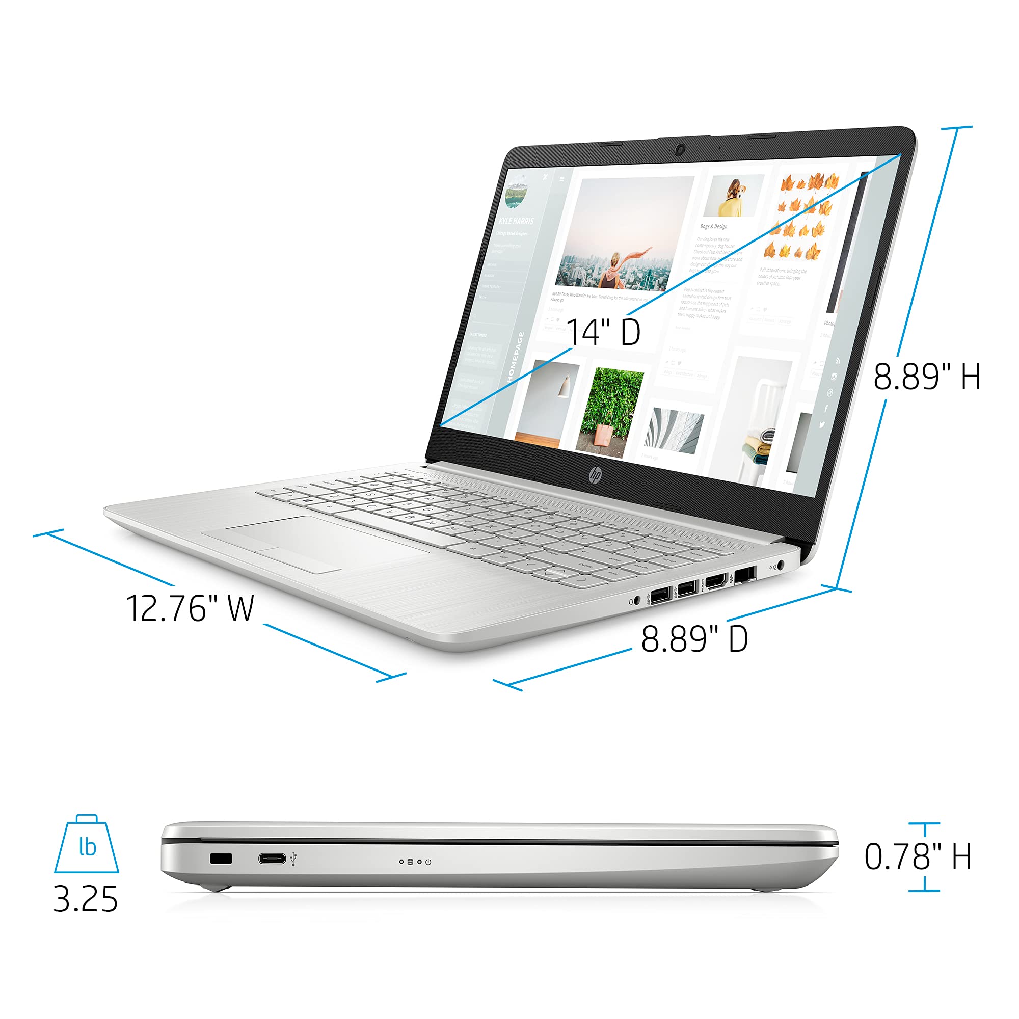 Flagship 2019 HP 14' FHD Laptop | Intel Quad Core Pentium Silver N5000 Up to 2.7Ghz |4GB DDR4 | 64GB eMMC SSD | Office 365 Personal 1yr | Win 10 S| Support up to 256G Micro SD Extra Storage