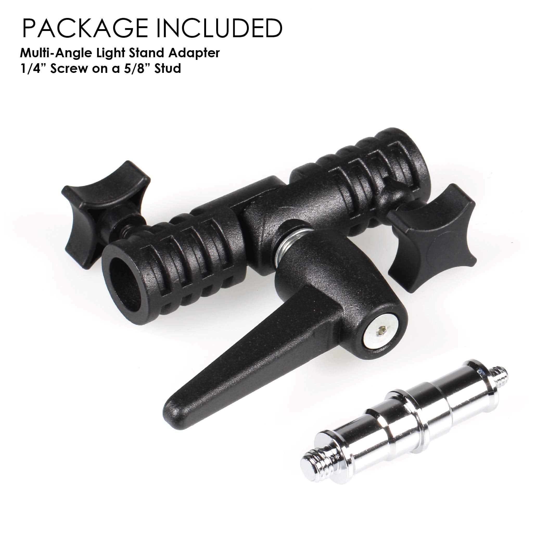 Kamerar 180 Adjustable Multi Angle Light Stand Adapter With Led Panel Mount, 1/4    And 3/8'' Threaded Screw On ?    Stud, Angle