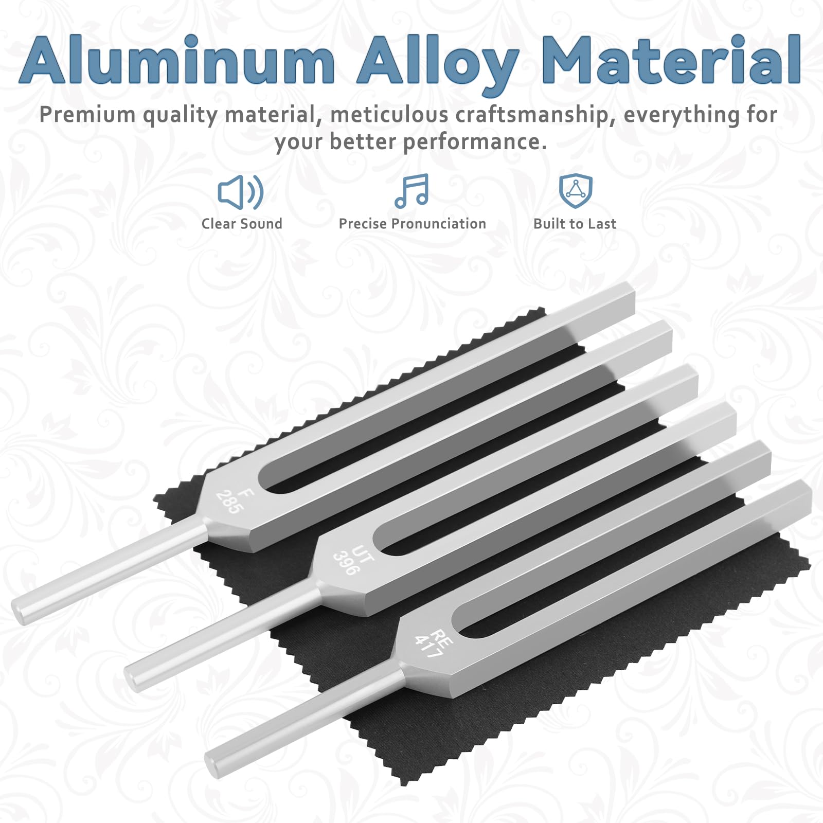 Eastrock 10 Tuning Fork Set Chakra Tuning Fork Set Aluminum Alloy Material, Sound Healing Instruments Kit With Mallets And Bases