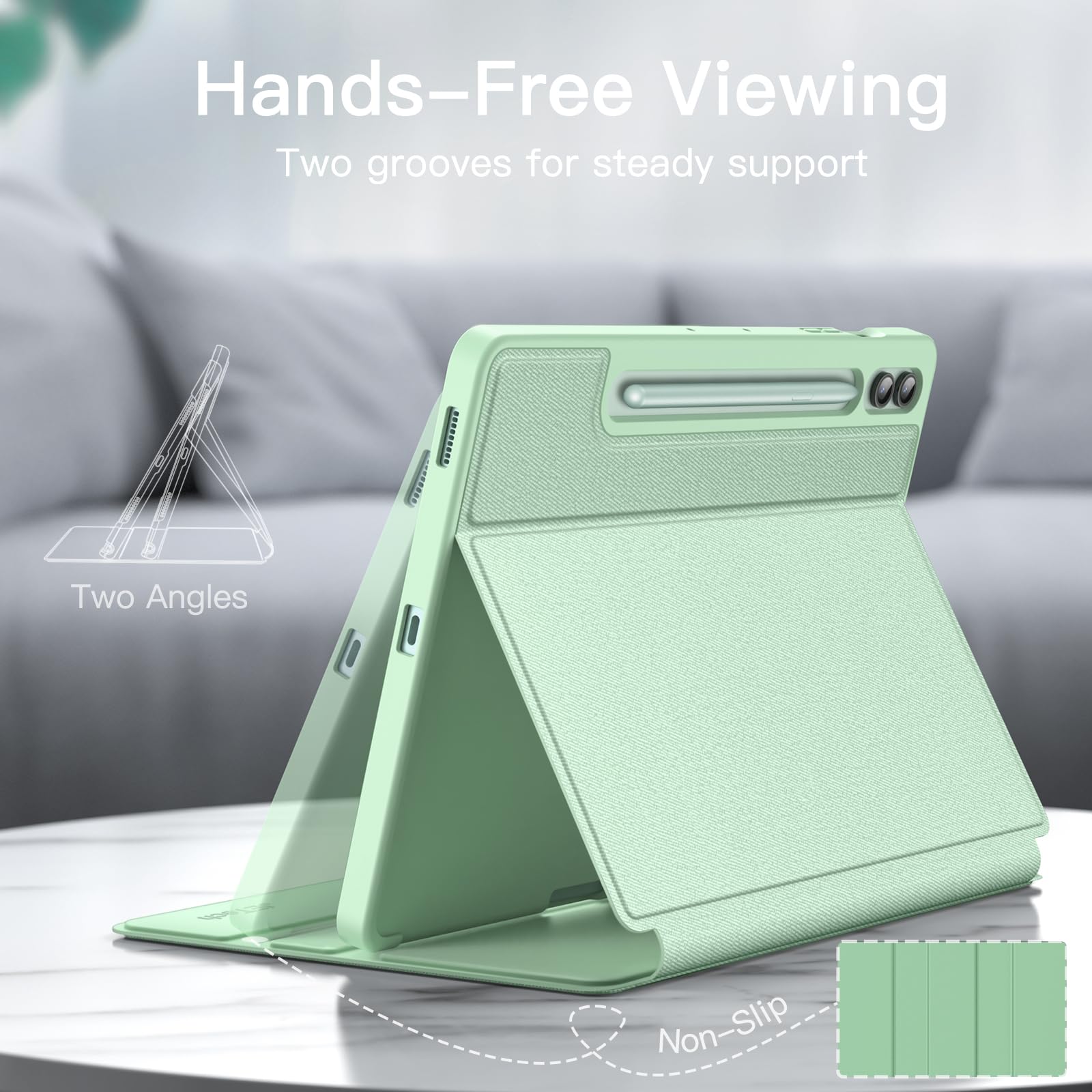 Jetech Case For Samsung Galaxy Tab S9 Fe+ / S9 Fe Plus 12.4-Inch With S Pen Holder, Slim Folio Stand Protective Tablet Cover, Mu