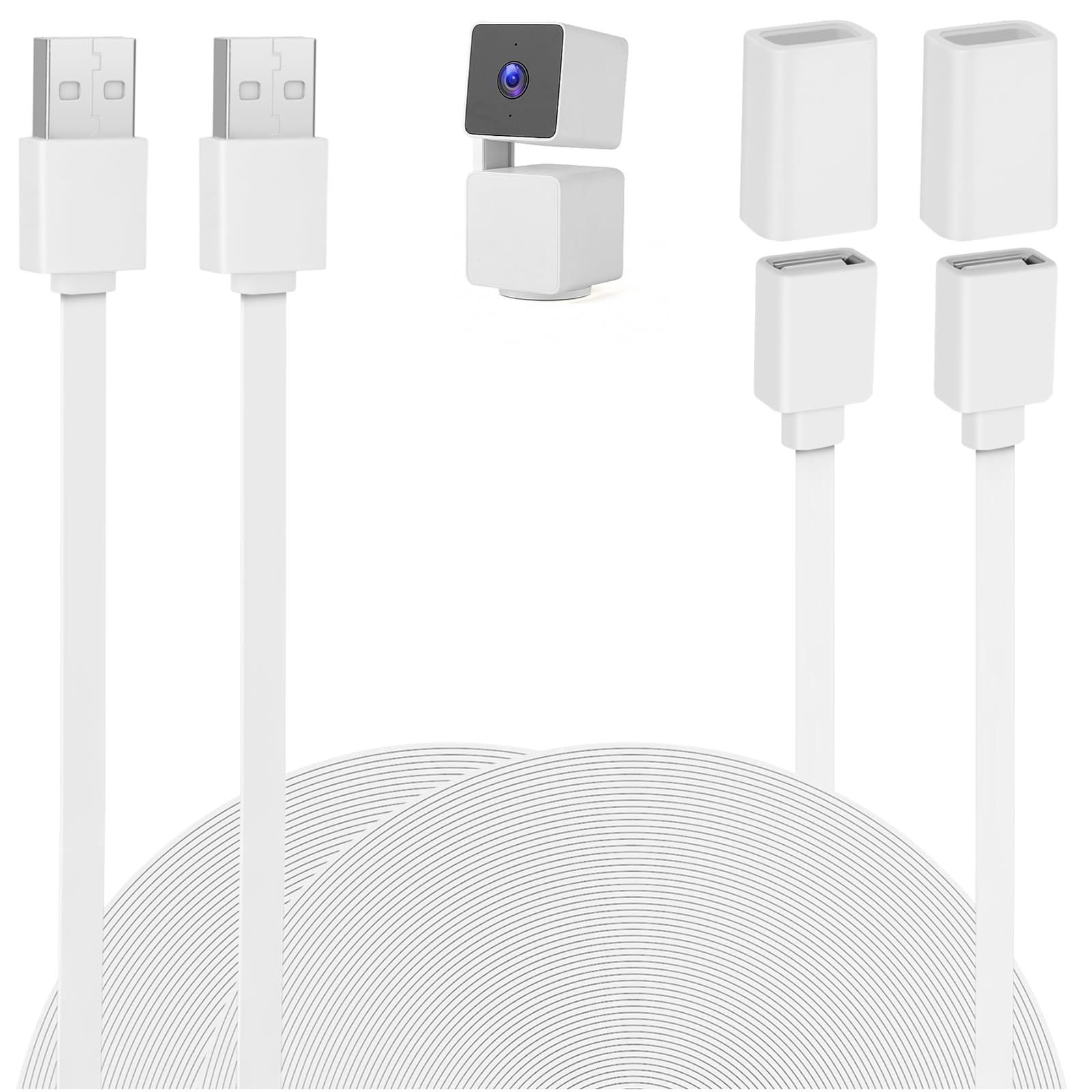Uyodm 2Pack Usb Extension Cable Compatible With Wyze Cam V3/V4/V2,Wyze Cam Og, Wyze Cam Pan V3/V3 Pro/ V2, 20Ft/6M Ipx7 Waterpro