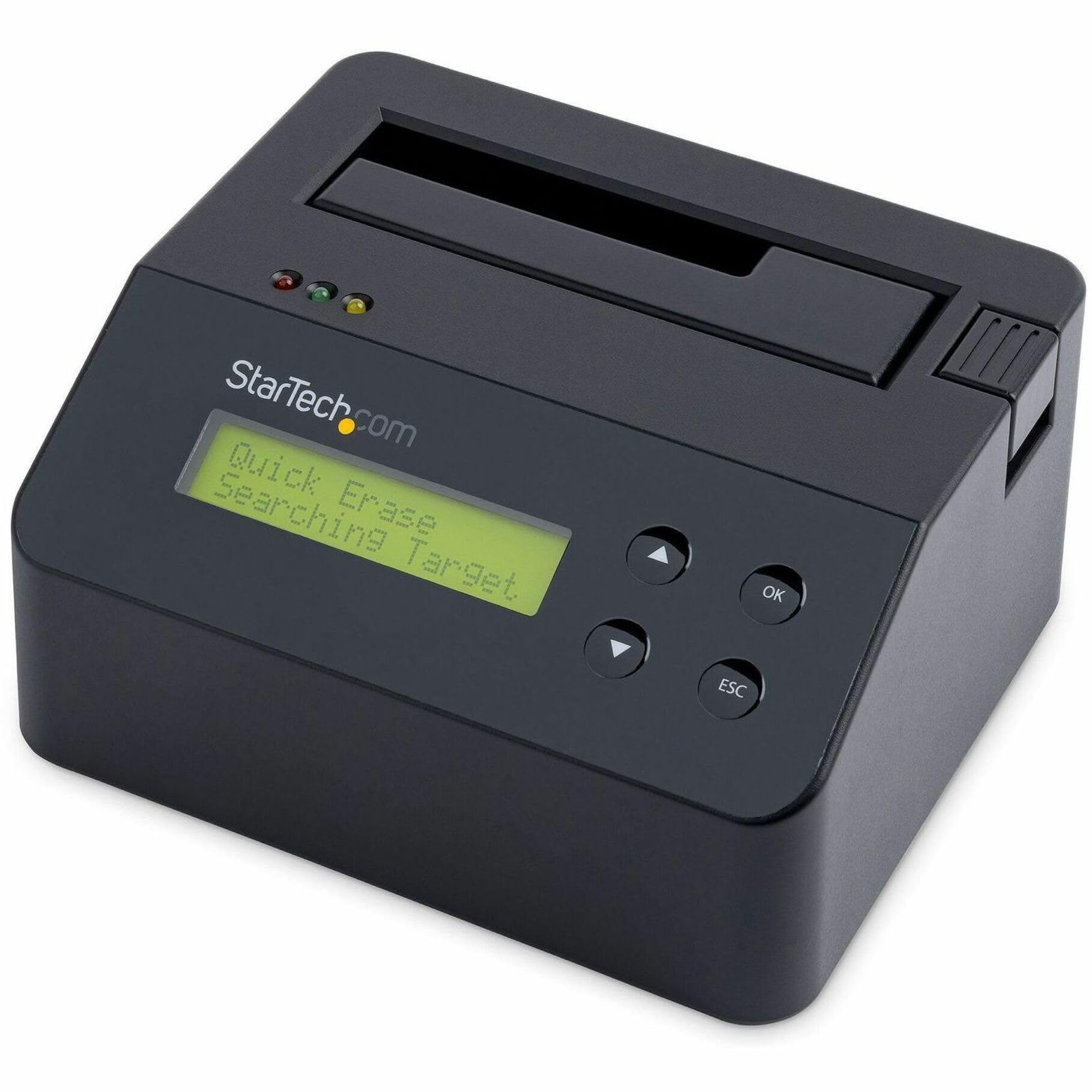 StarTech.com Single Bay Hard Drive Eraser, Standalone HDD/SSD Disk Wiper/Sanitizer, 4Kn, USB 3.0 to SATA III, 9 Erase Modes, LCD