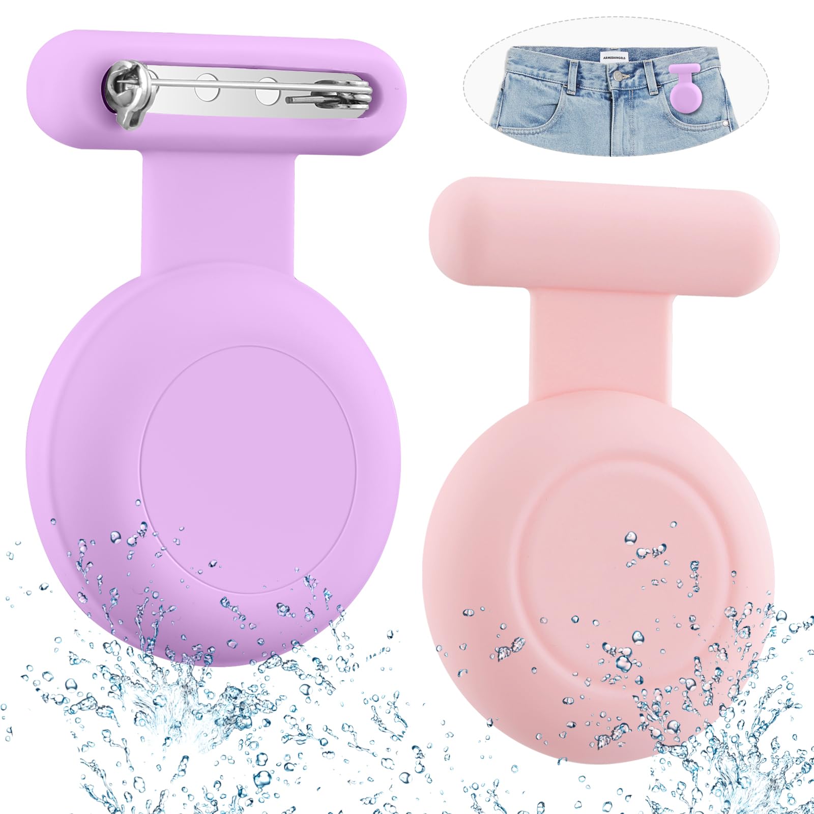 Waterproof Air Tag Holder For Kids (2 Pack), Hidden Air Tag Case With Pin, Gps Tracker Clip Compatible With Apple Airtag, Suitab