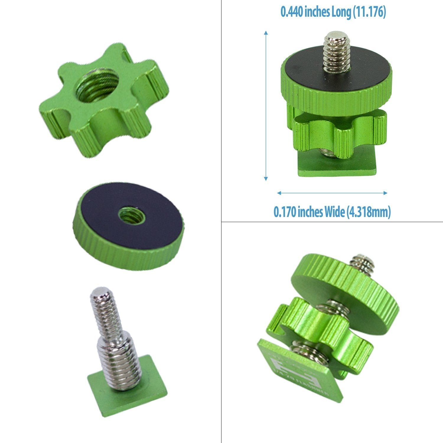 Cam Caddie Flashner �� � 20 Inch Tripod Screw To Hot/Cold Shoe Adapter/Flash Converter   Standard Quarter Twenty Threaded Post Made From High Strength Steel And Aluminum (Green)
