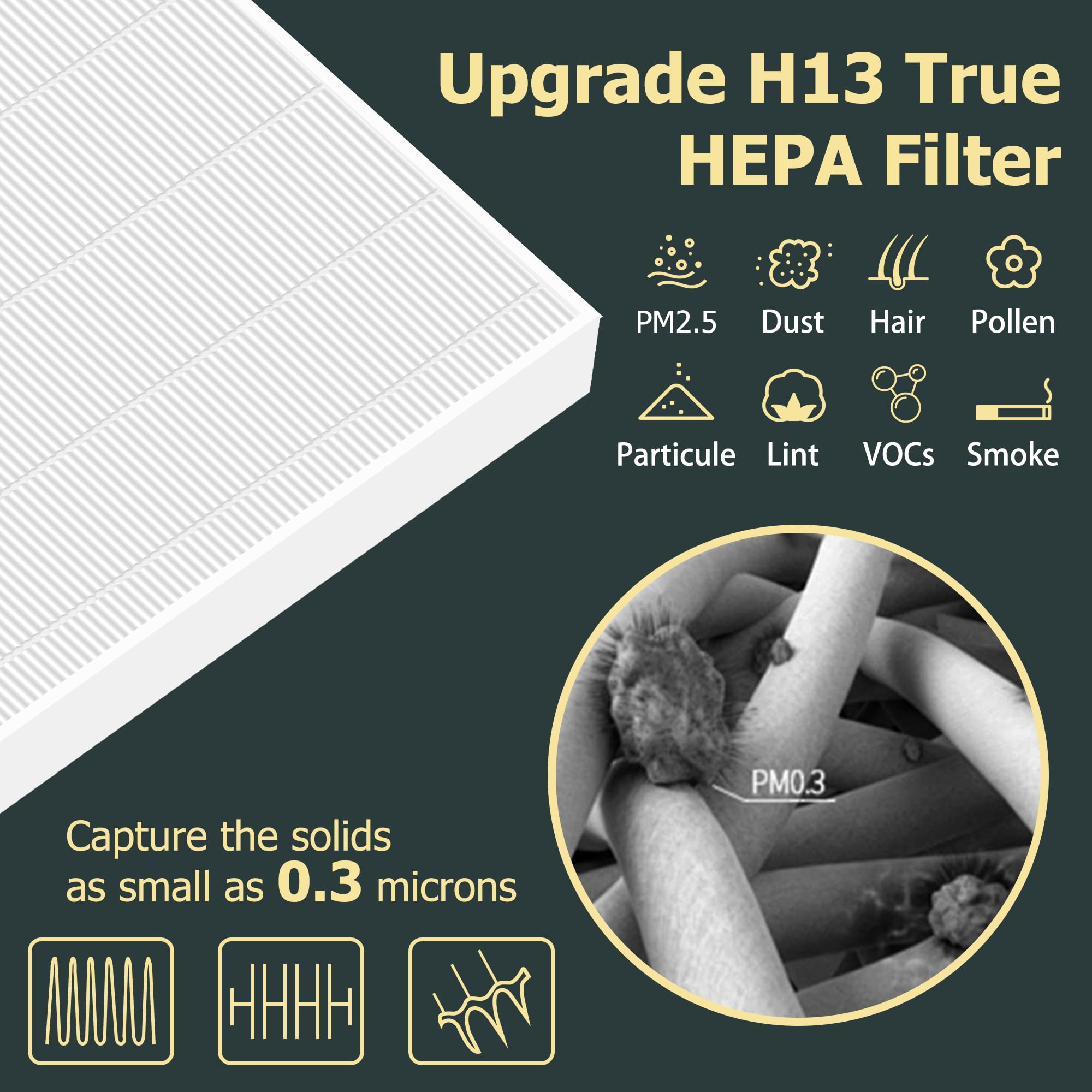 Improvedhand Ap 1512Hh Replacement Filter For Coway Airmega 200M Series Ap 1512Hh Ap 1518R Ap 1519P, 2 Pack H13 True High Effici