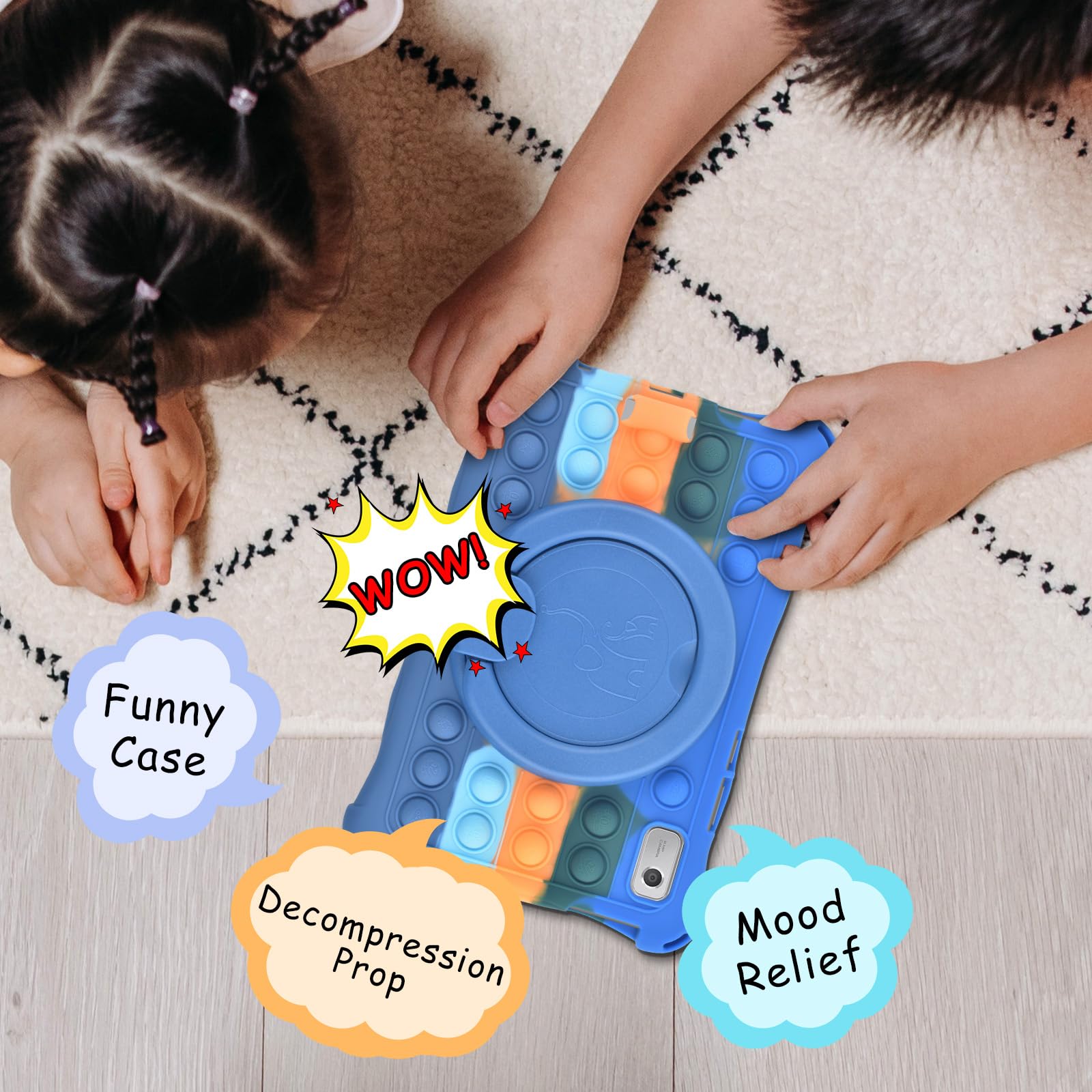 Detuosi Silicone Case For Lenovo Tab M9 9.0 Inch 2023 (Tb 310Fu), With Handle Kickstand, Adjustable Multi Angle Case For Tab M9