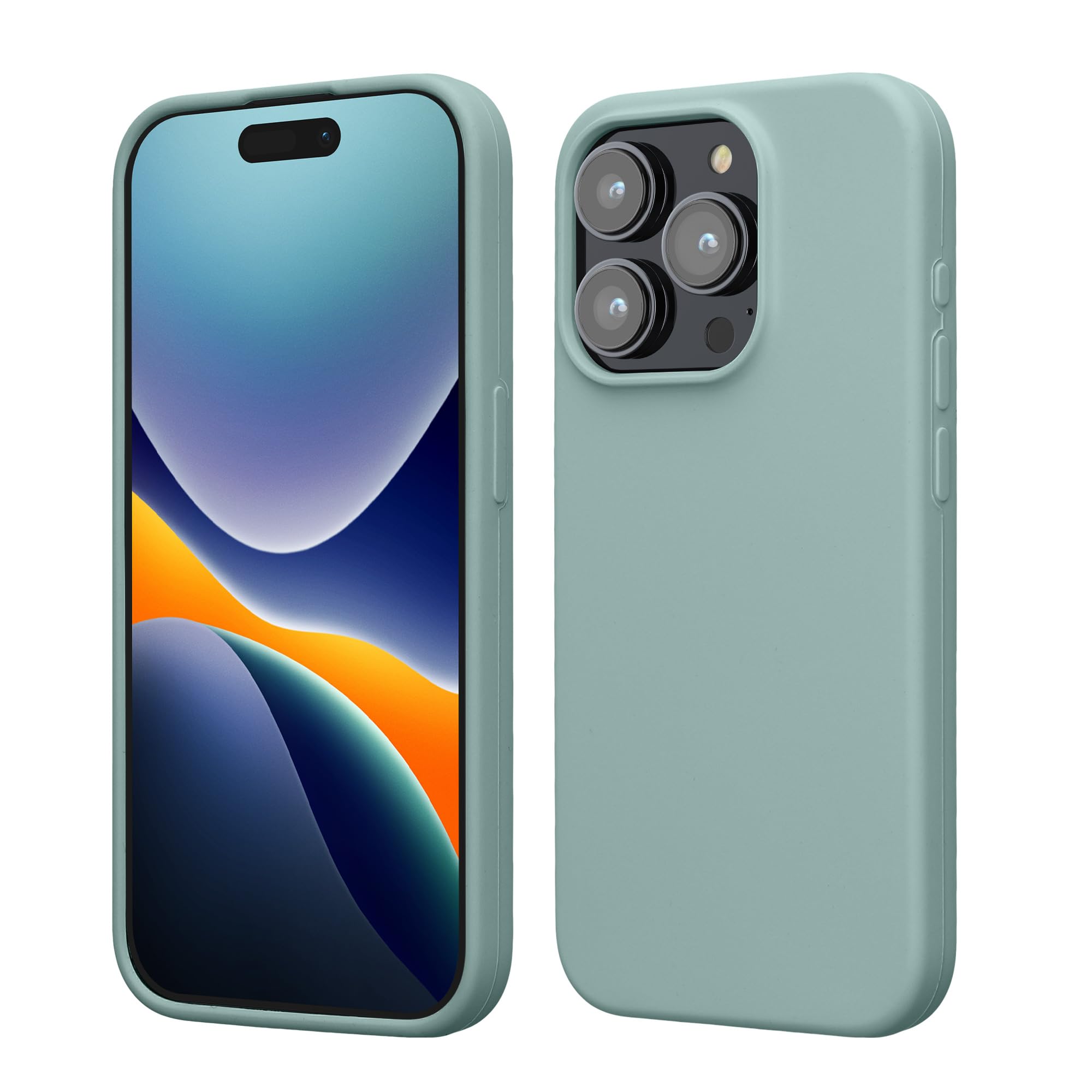 kwmobile Case Compatible with iPhone 15 Pro Case - Slim Soft TPU Silicone Cover - Mint
