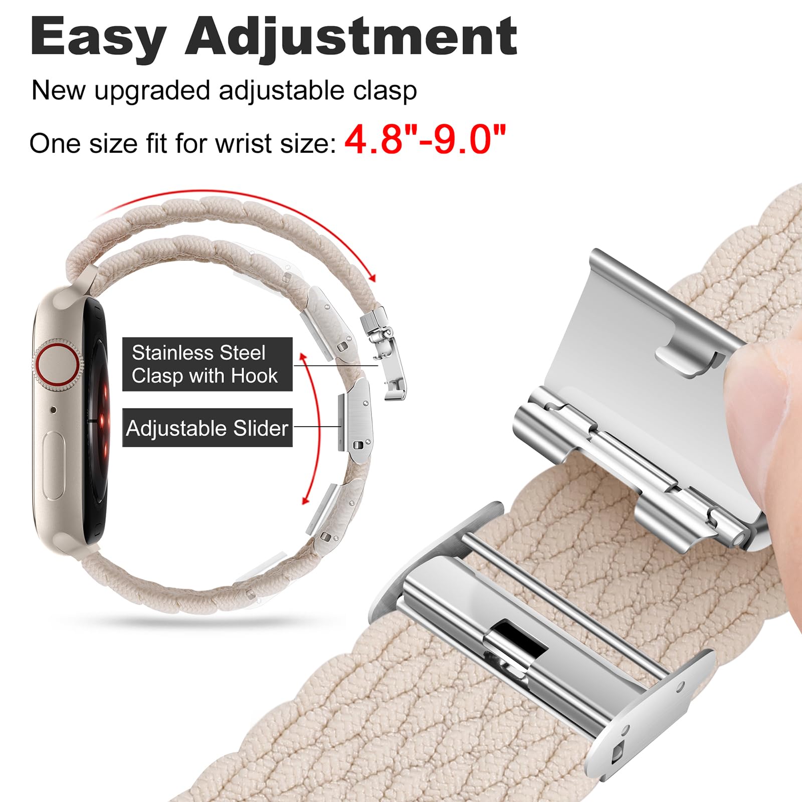 Qimela Compatible With Apple Watch Band 38Mm 40Mm 41Mm 42Mm 44Mm 45Mm 46Mm 49Mm For Women Men,Sport Solo Loop Strap Stretchy Nyl