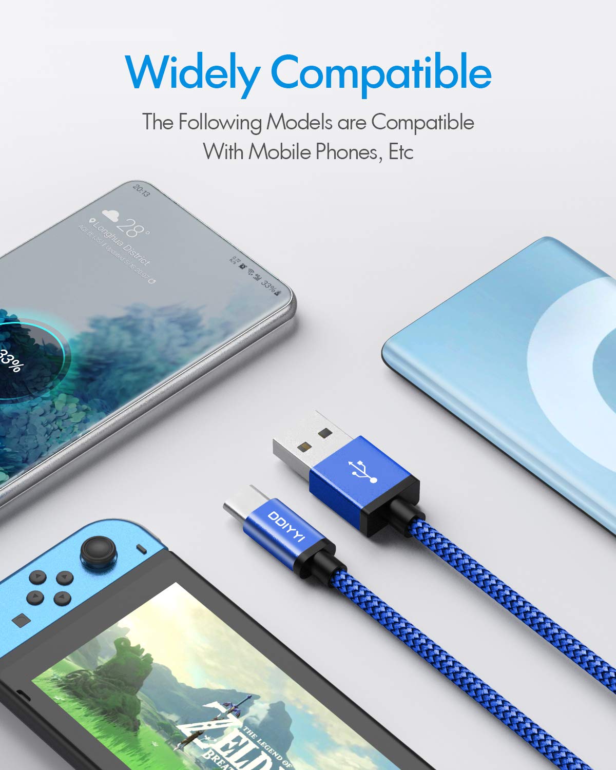 Ddiyyi Long Usb C Cable 10 Ft 3 Pack, Usb To Usb C Cable 10Ft Fast Charging, Usba To Usbc Charger 10 Ft Cord Braided For Iphone 16E 16/16 Plus/16 Pro/16 Pro Max/Iphone 15 Series, Samsung, Lg