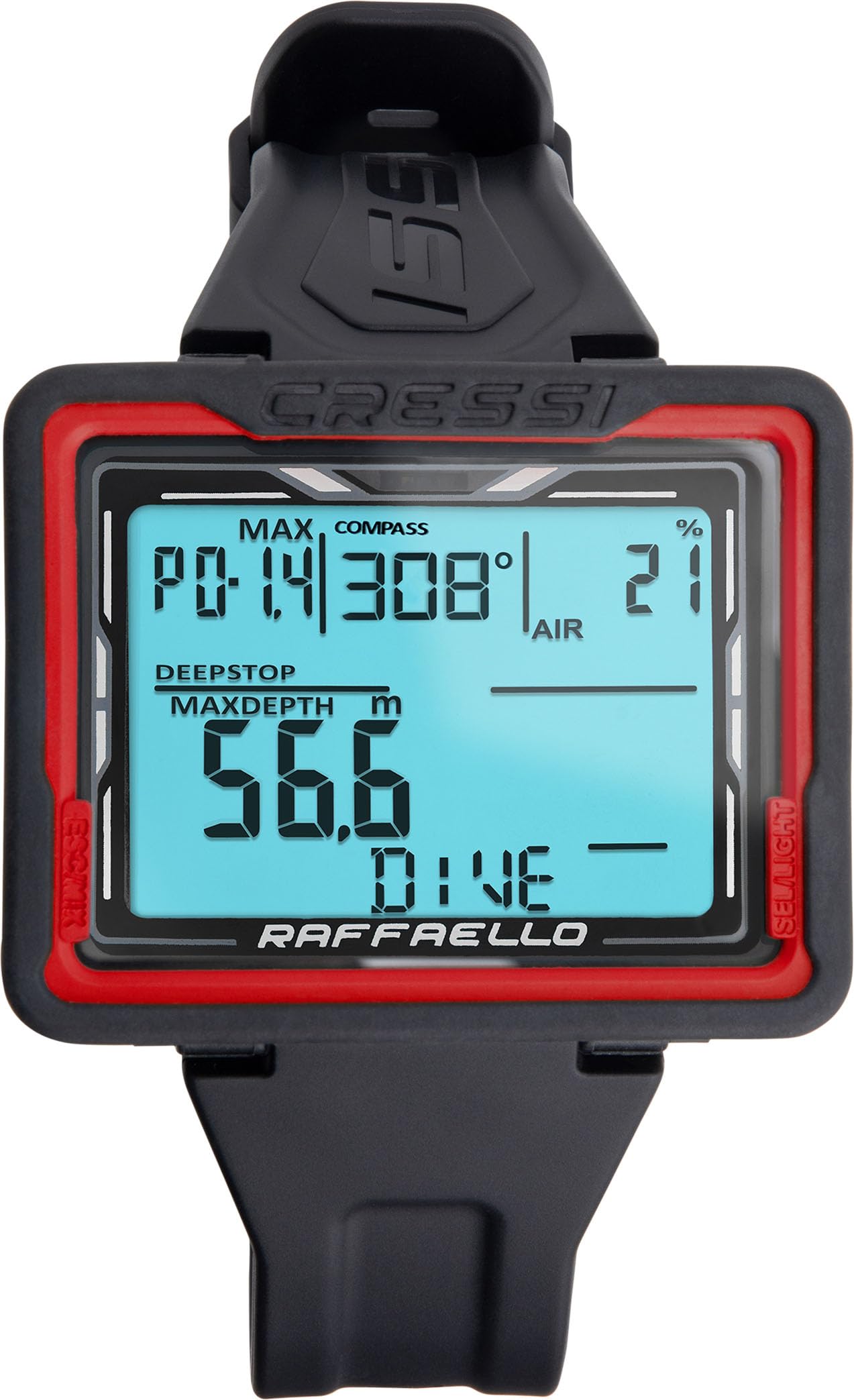 Cressi Raffaello Wrist Computers, Black/Red