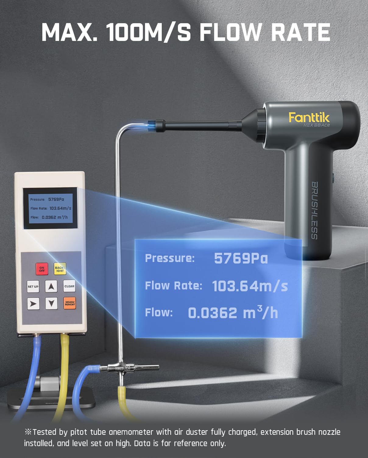 Fanttik B8 Ace Electric Air Duster, Cordless Air Duster, 110000 Rpm Brushless Motor, Max.100M/S Flow Rate, 2600Mah Rechargeable