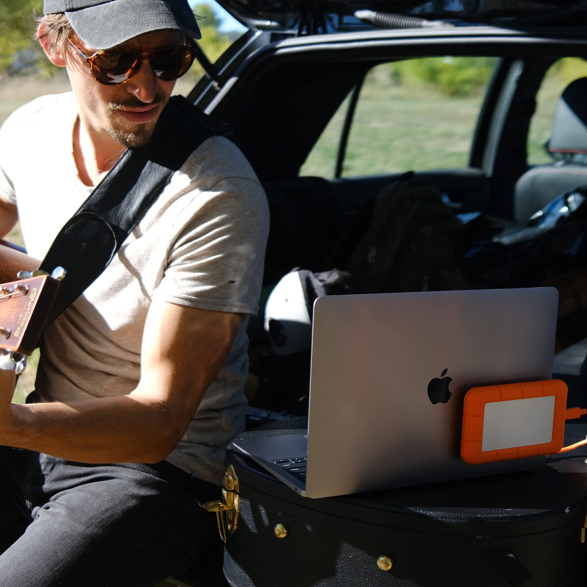 Driveslide   Aesthetic Portable Computer Mounted External Hard Drive And Hub Holder To Organize Laptop Workspace And Declutter C