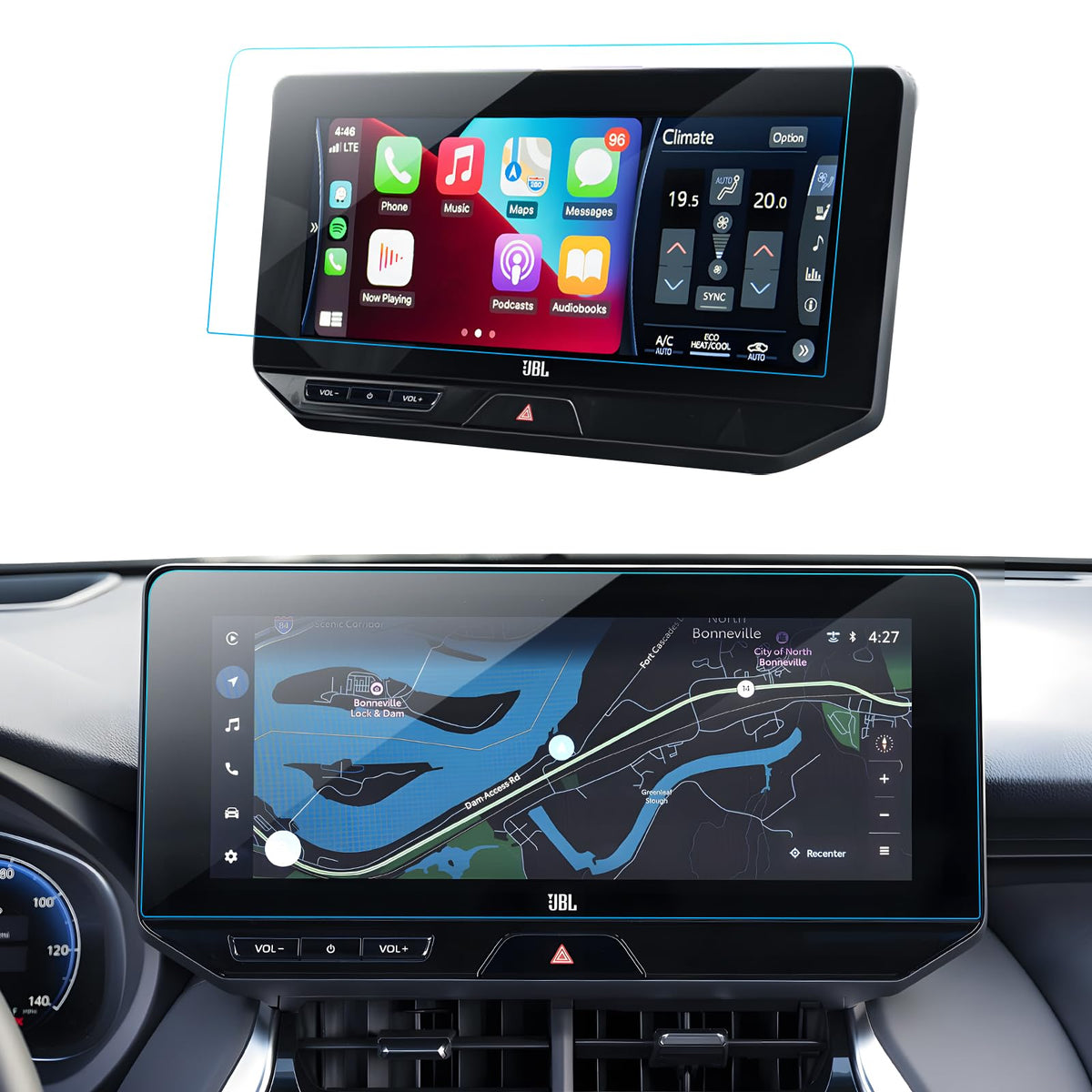 Lantu Car Screen Protector For 2024 Toyota Venza (Xle/Nightshade Edition/Limited) Accessories Navigation Touchscreen Protector F