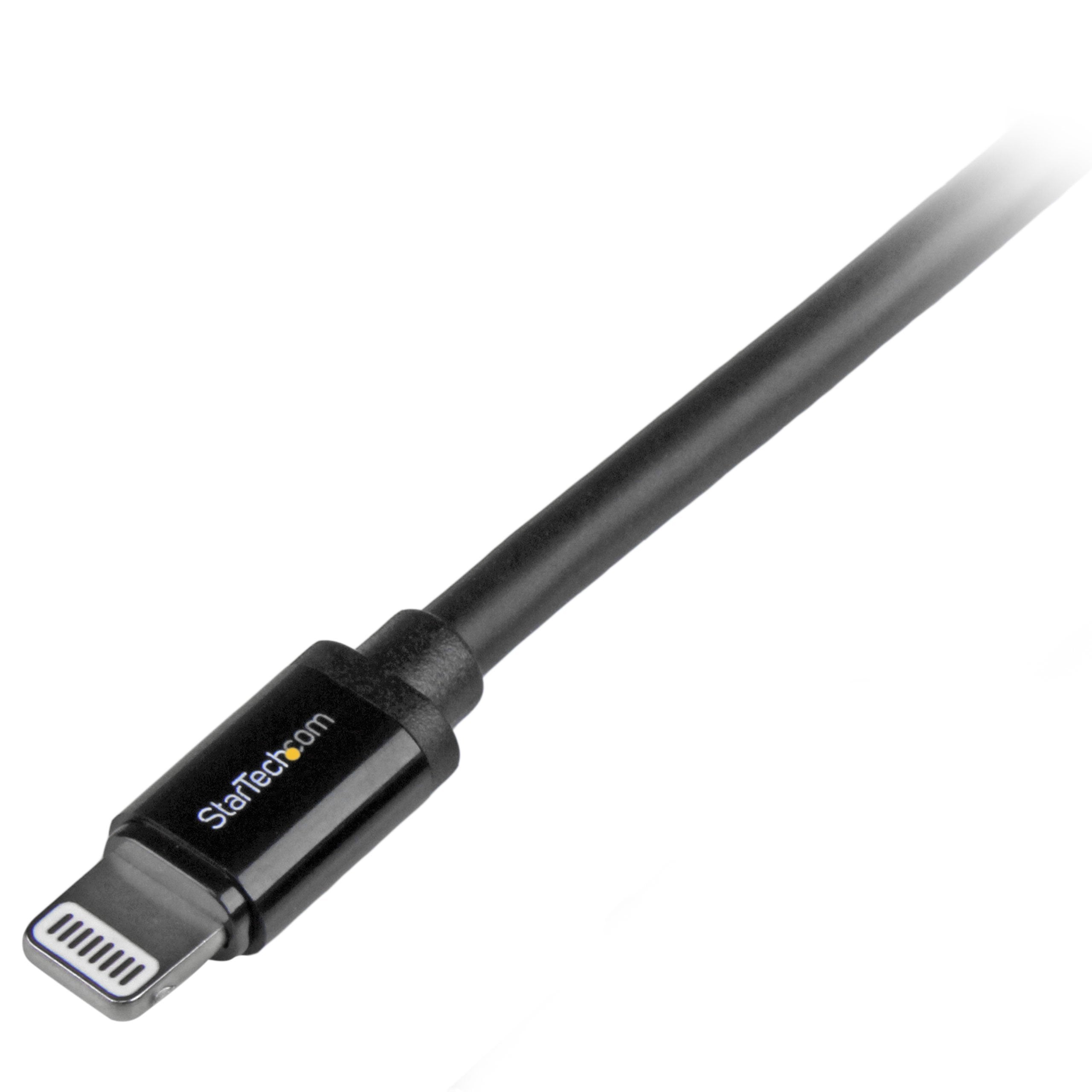 Startech.Com 2M (6Ft) Long Black Apple 8 Pin Lightning Connector To Usb Cable For Iphone / Ipod / Ipad   Charge And Sync Cable (