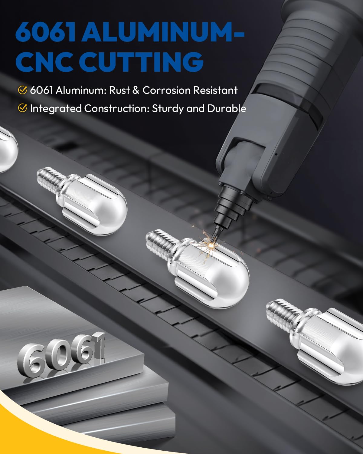 Attachment Knob Thumb Short Screw Fit For Kitchenaid Mixers With Screw On Hup Cap, Upgraded 6061 Aluminum Long Screw Head Knob R