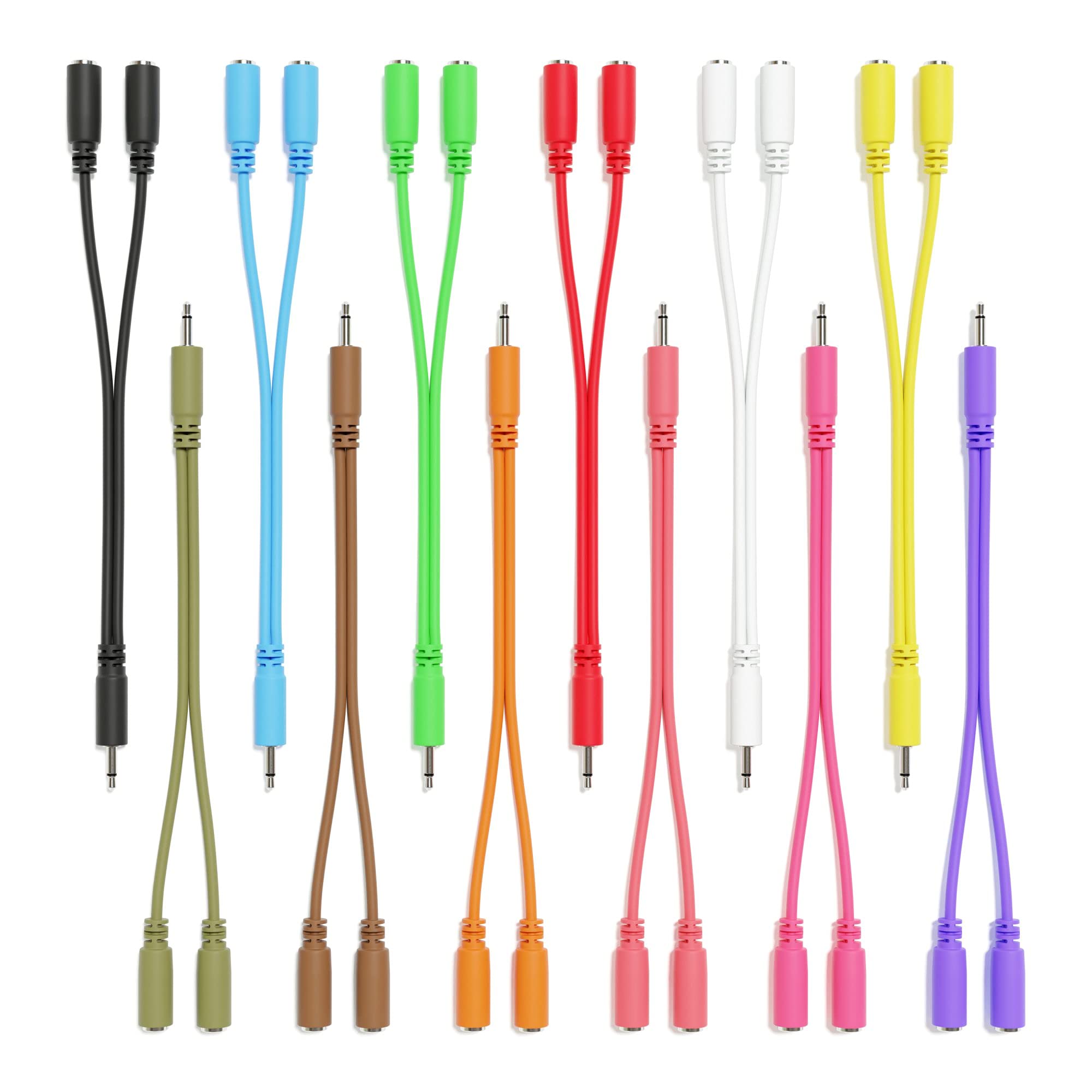 Excelvalley   Mono Splitter Y Patch Cables   Ts 3.5Mm 1/8'' Eurorack Synth Synthesizer [12 Pack]