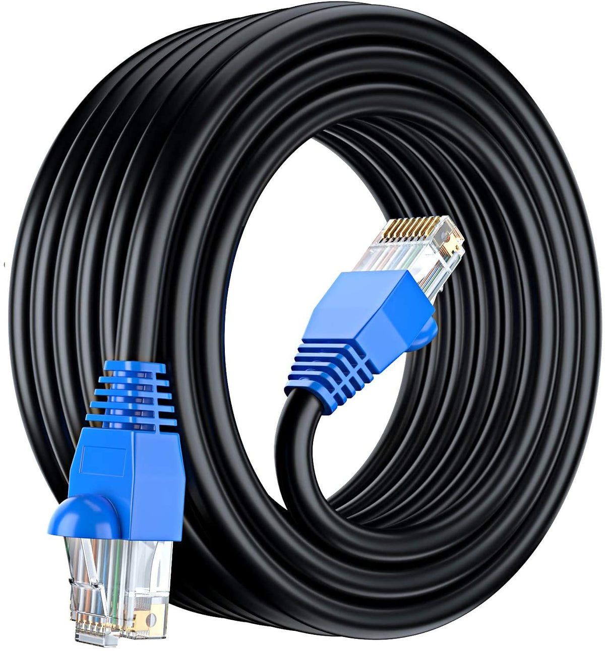 Mutecpower 30M Cat6 Outdoor Waterproof Direct Burial Ethernet Network Cable   Utp   Cca   550 Mhz   Black 30 Meter