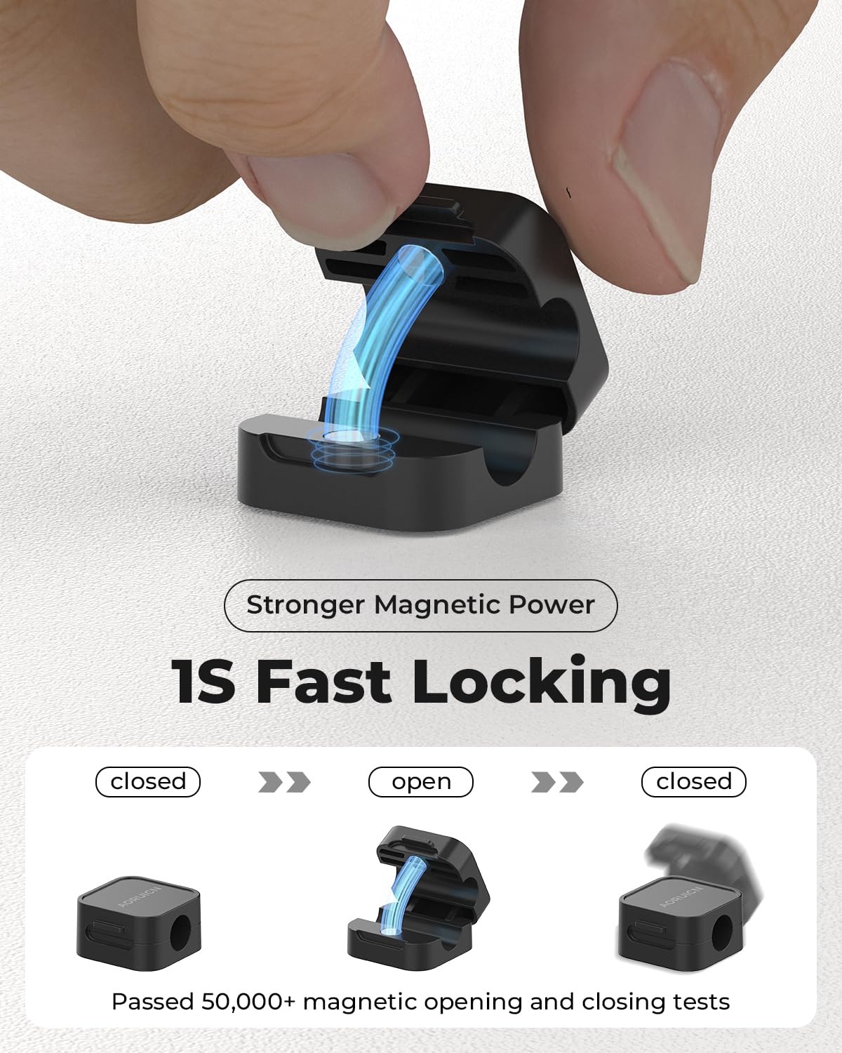 10 Pack Magnetic Cable Clips Cord Holder, Under Desk Cable Management, Aoruicn Adhesive Wire Holder Keeper Organizer For Home Of