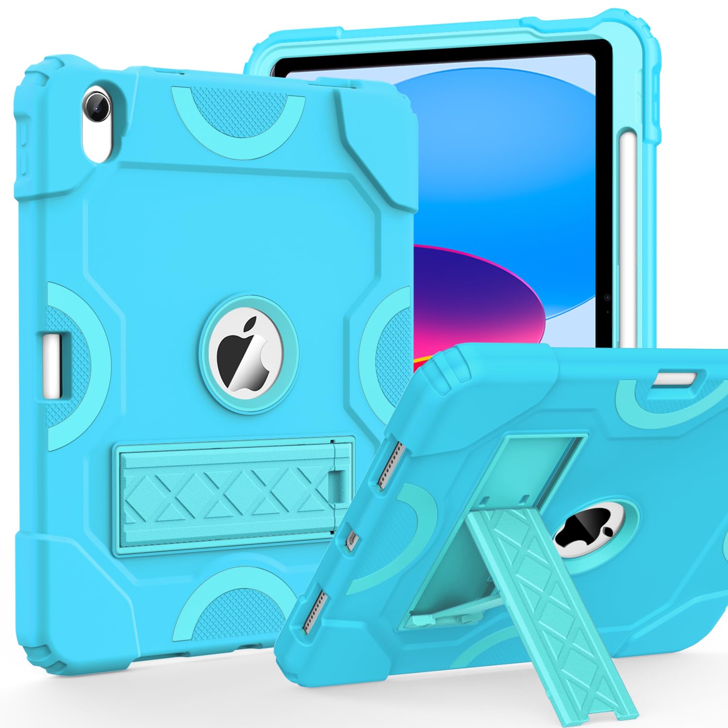 Cantis Case For Ipad 10Th Generation 10.9 Inch 2022, Ipad Cover 10Th Generation With Pencil Holder & Kickstand, Heavy Duty Shock