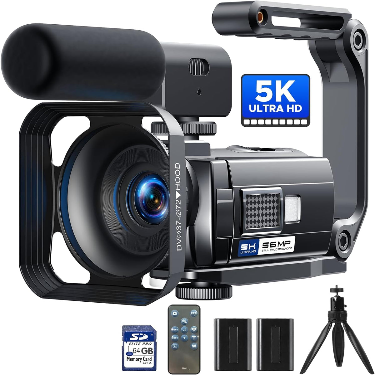 Video Camera Camcorder 5K 56Mp Vlogging Camera Youtube Wifi Night Vision 3    270 Rotatable Touchscreen Podcast Camera Recorder 