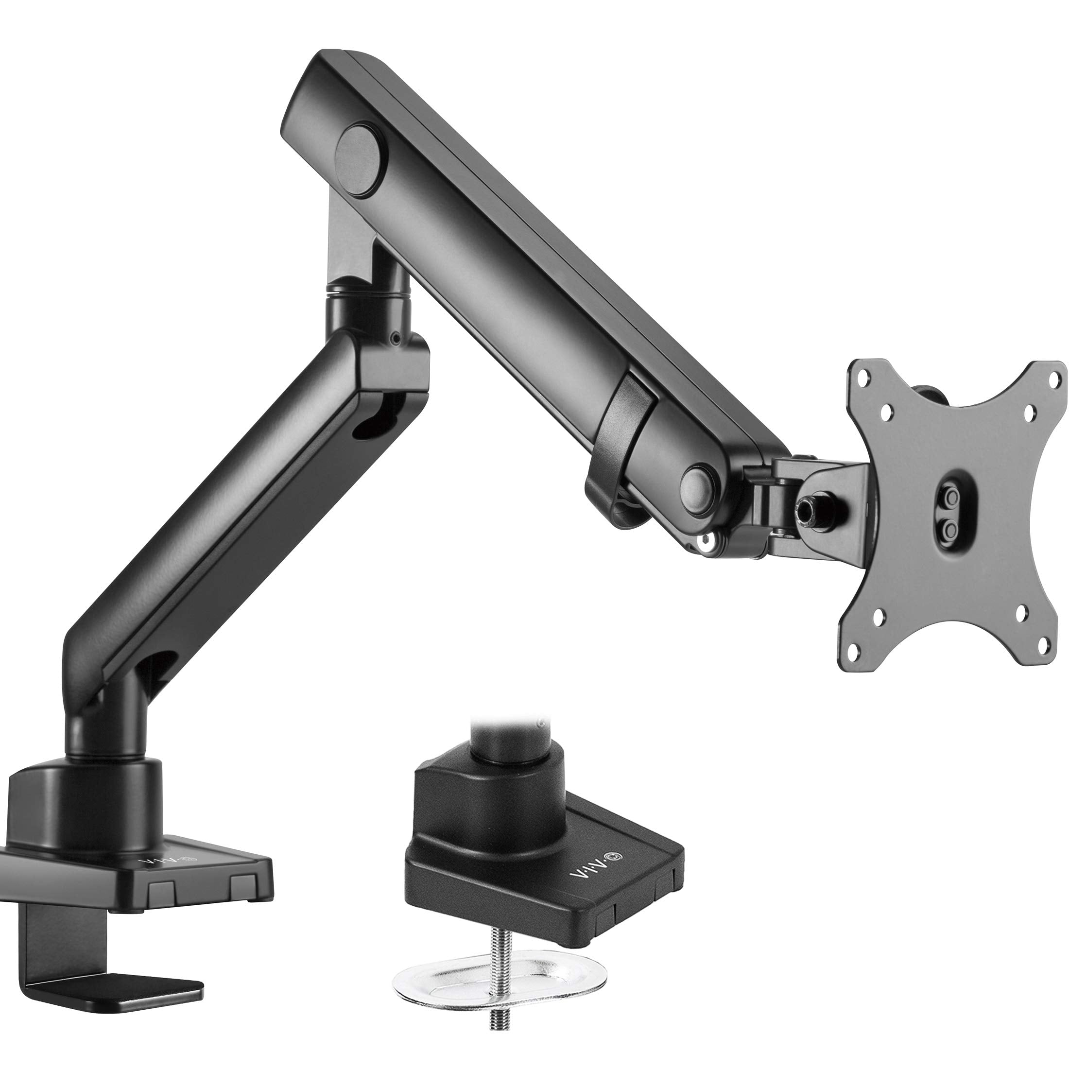 Vivo Premium Aluminum Full Motion Single Monitor Desk Mount Stand With Lift Engine Arm, Fits Screens Up To 32 Inches, Stand V101