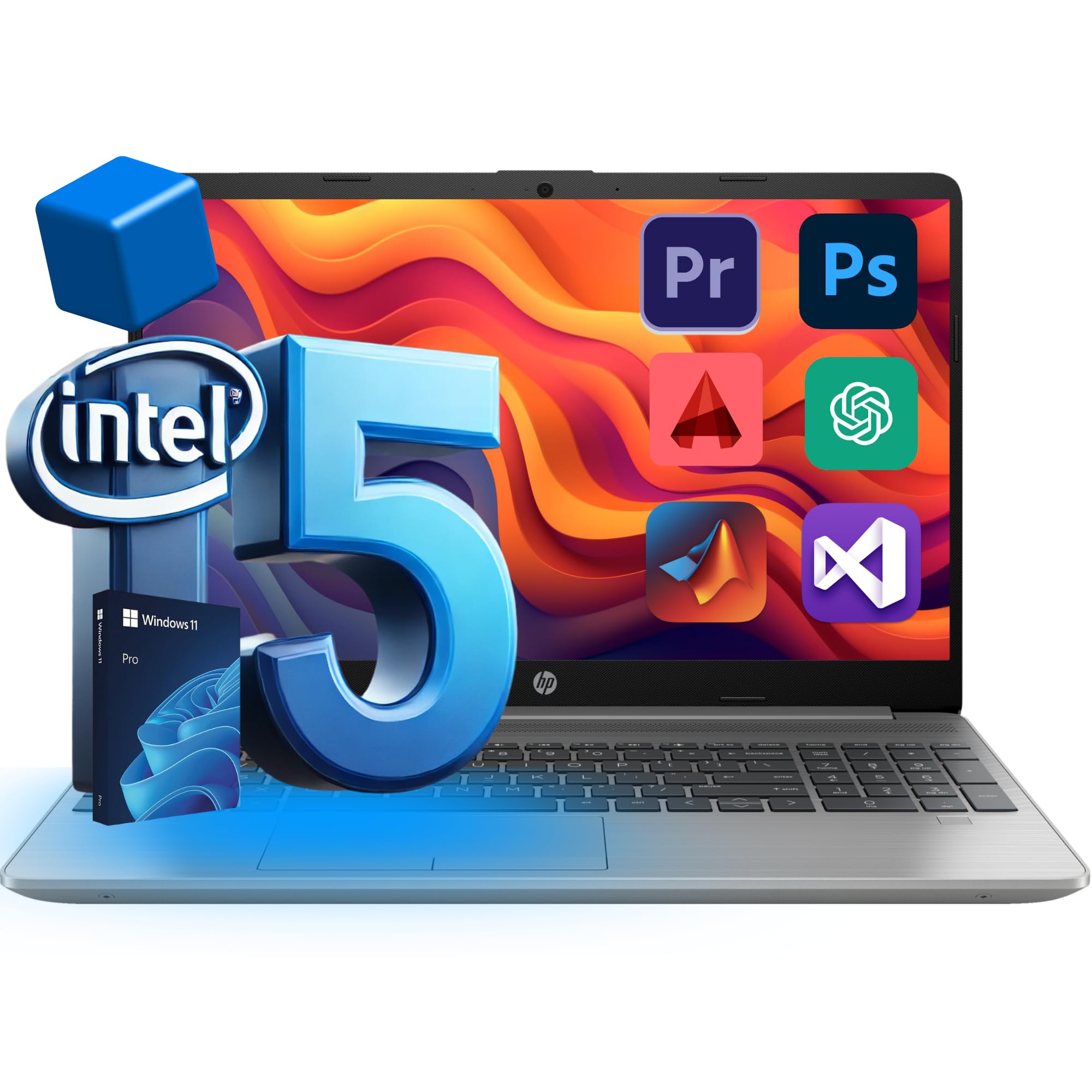 Hp Pro 250 Intel 10-Core I5 High-Performing Laptop, 32Gb Ram, 1Tb Ssd, Intel Iris Xe Graphics, Wi-Fi 6, 15.6'' Fhd, Win11 Pro, M