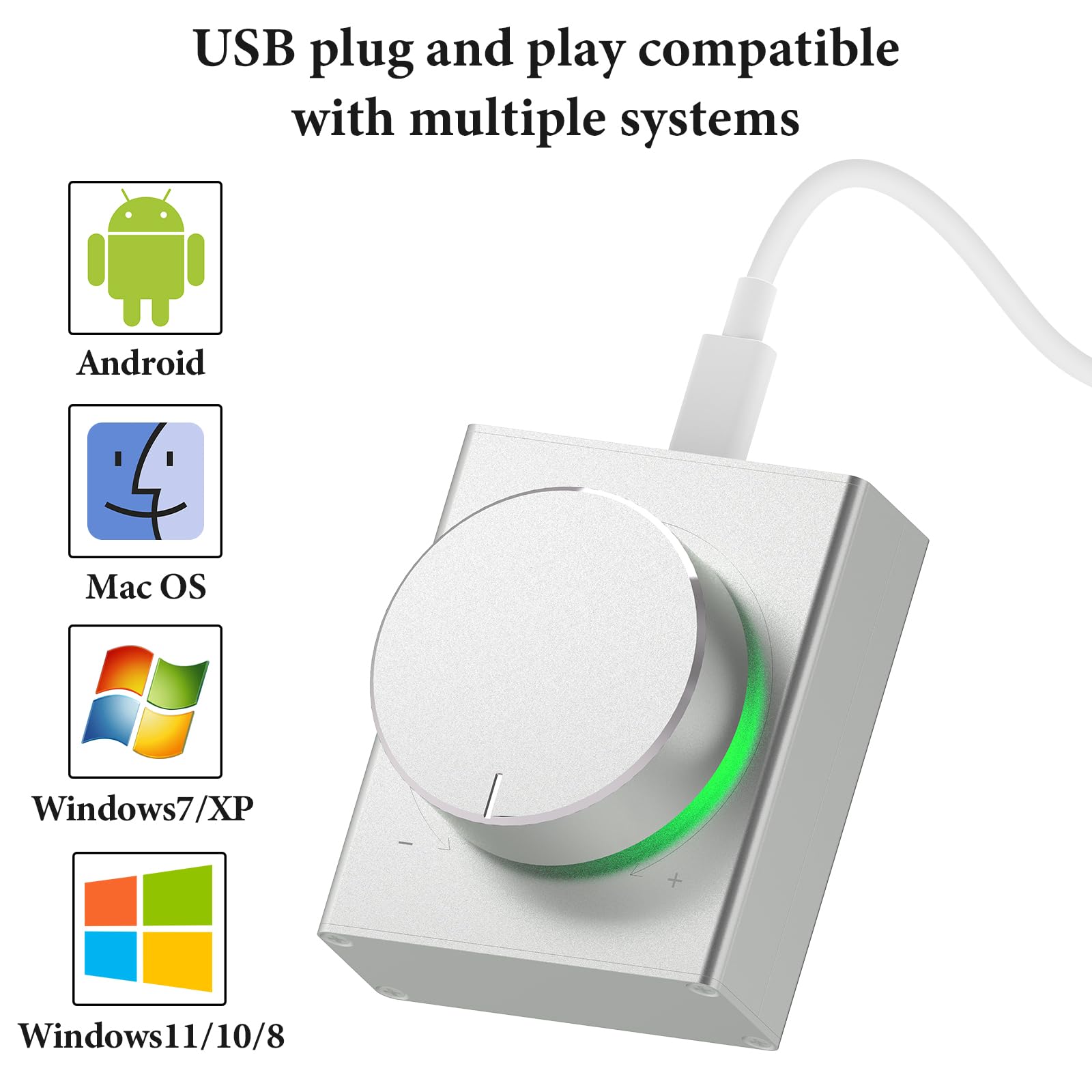 Geekria Volume Adjustment Knob With Rotate Volume Adjustment & One Key Mute Function, Pc/Phone Audio Remote Volume Control Adapt