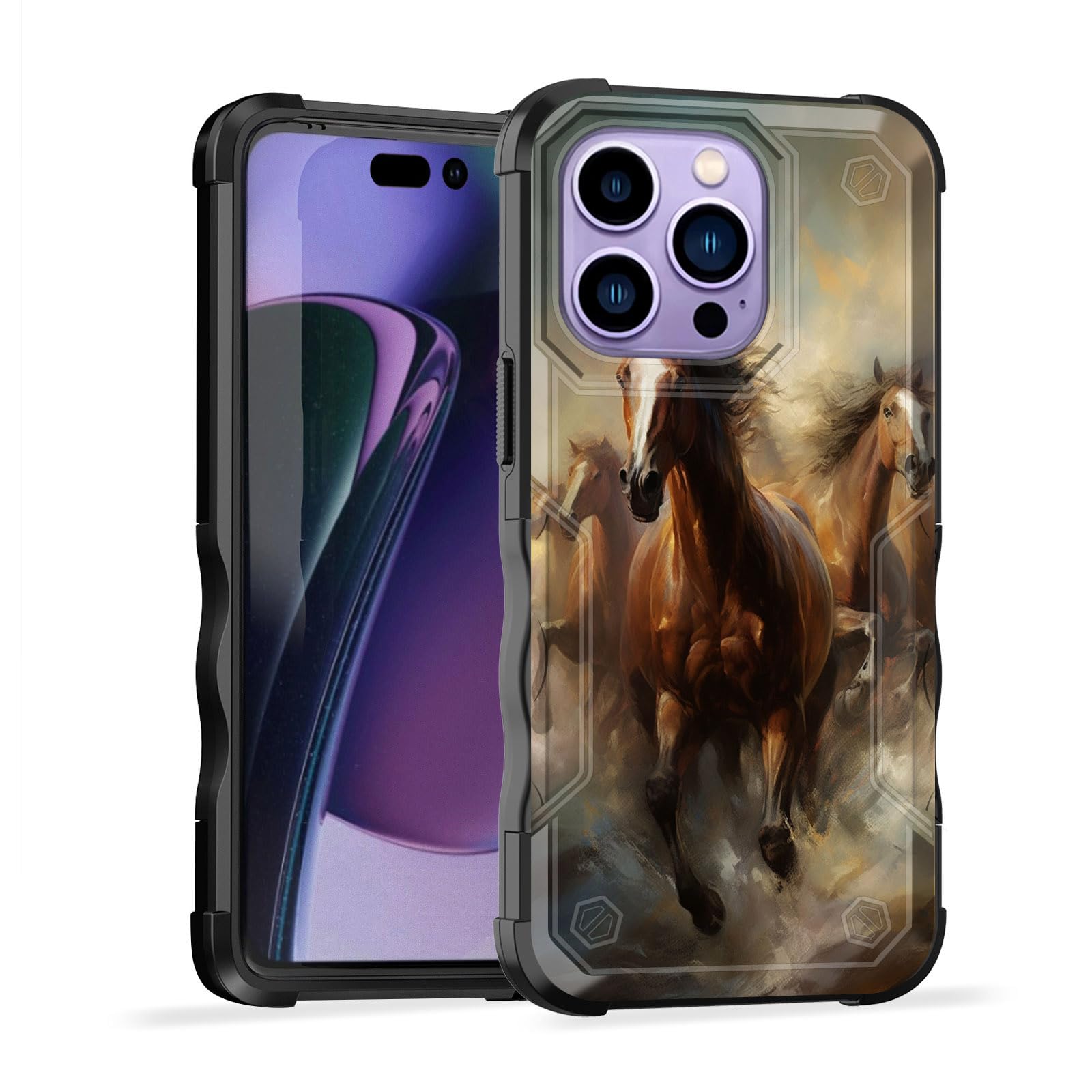 Efgwsder For Iphone 15 Pro Max Case,[Dual Layer][10 Ft Military Grade Drop Protection] [Non-Slip] Heavy Duty Shockproof Case For