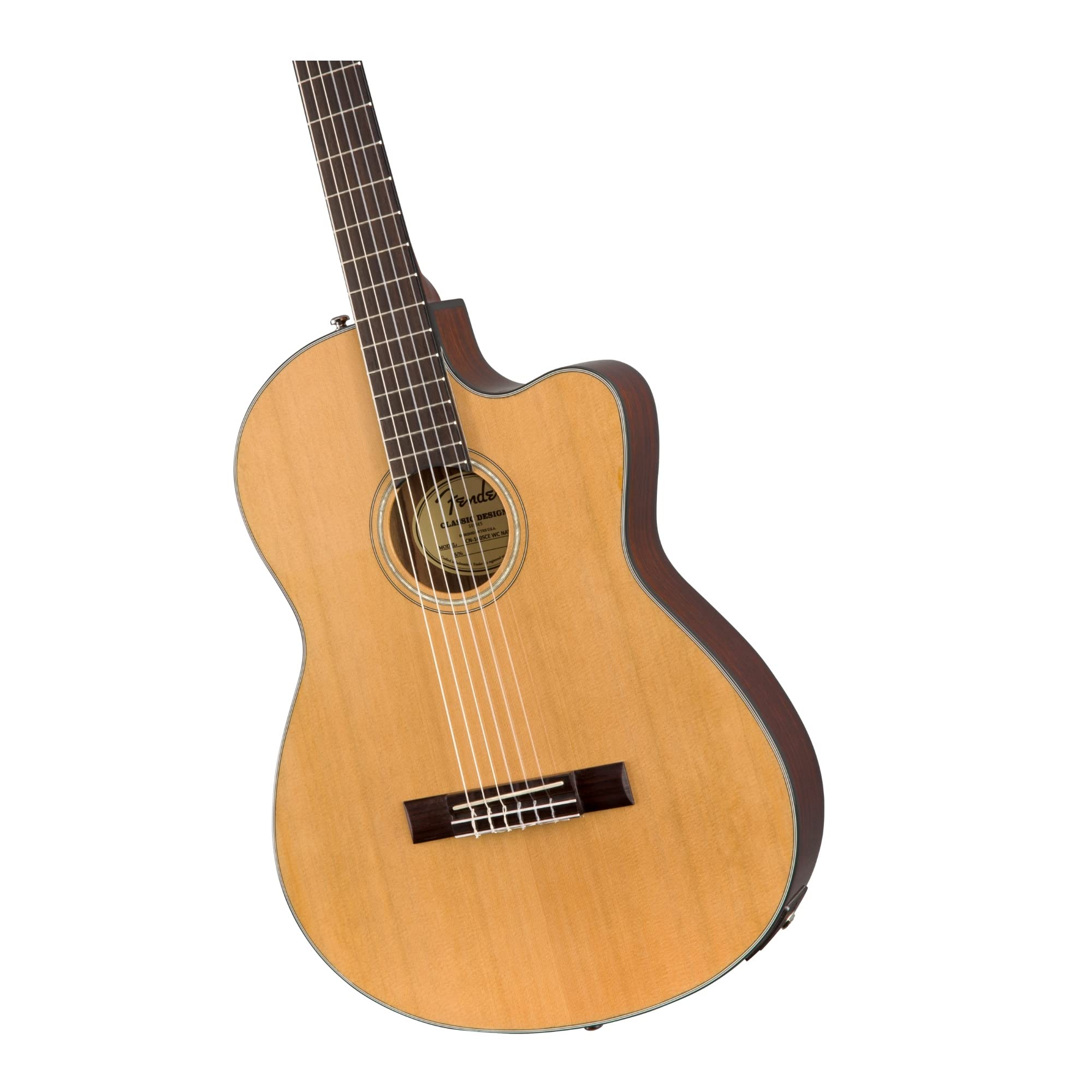 Fender Cn 140Sce Thinline Concert Nylon String Acoustic Guitar, With 2 Year Warranty, Natural, With Case