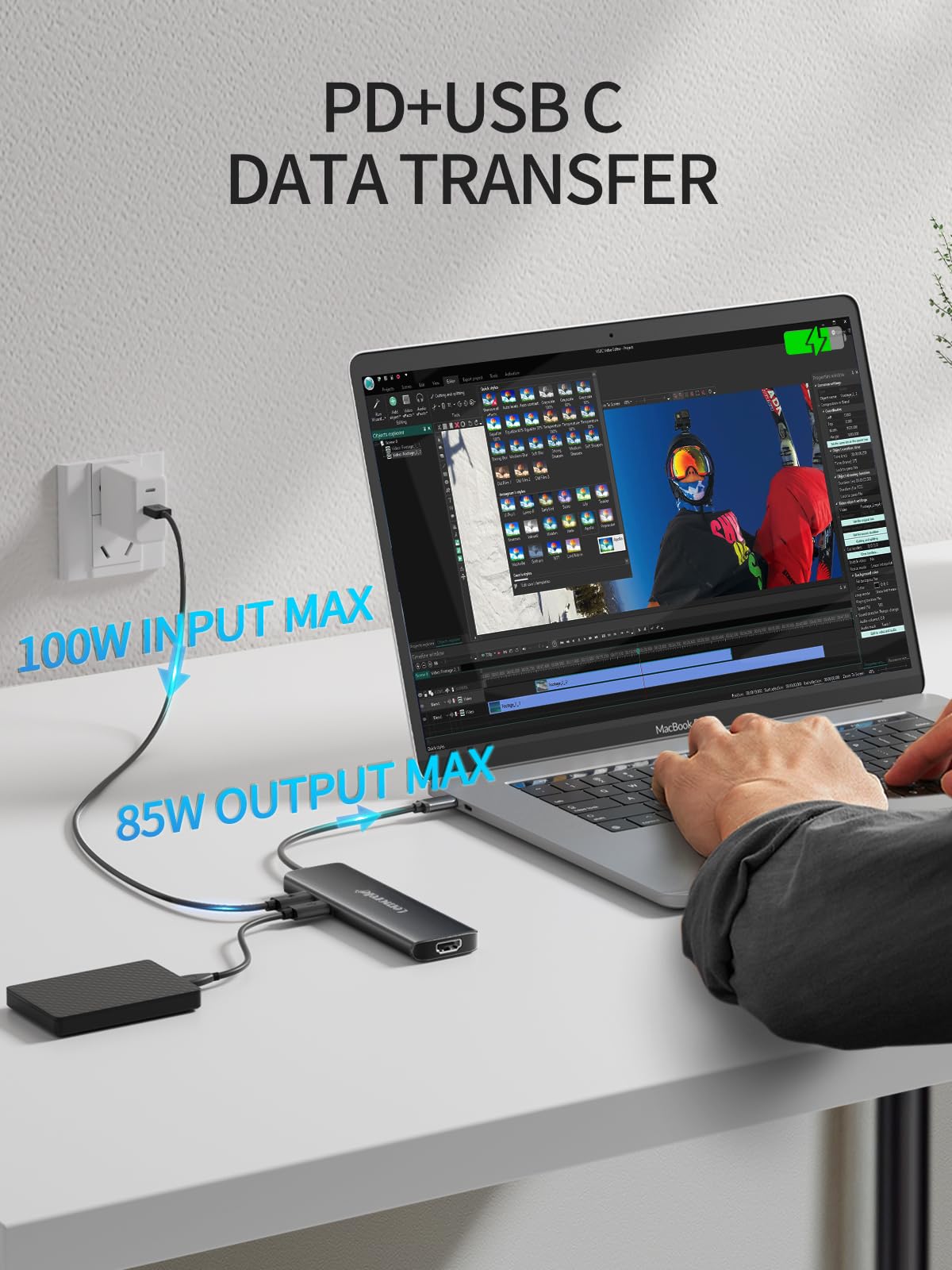 Lemorele Usb C Hub 8 In 1 Adapter, Usb C Hub With 4K Hdmi Output, 100W Power Delivery, Usb 3.0 5Gdps Port, Sd/Tf Card Reader Adp