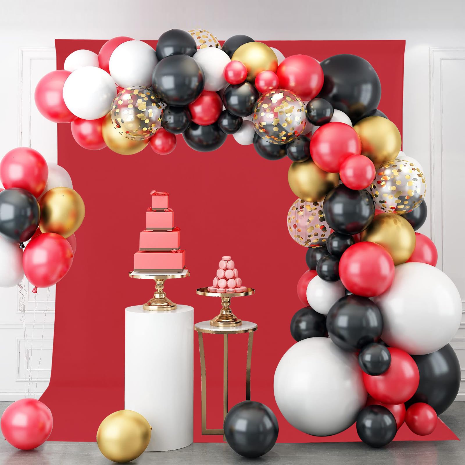 Sugargirl 8Ftx10Ft Bright Red Screen Backdrop Background For Photography, Polyester Photo Backdrop For Photoshoot, Party, Video