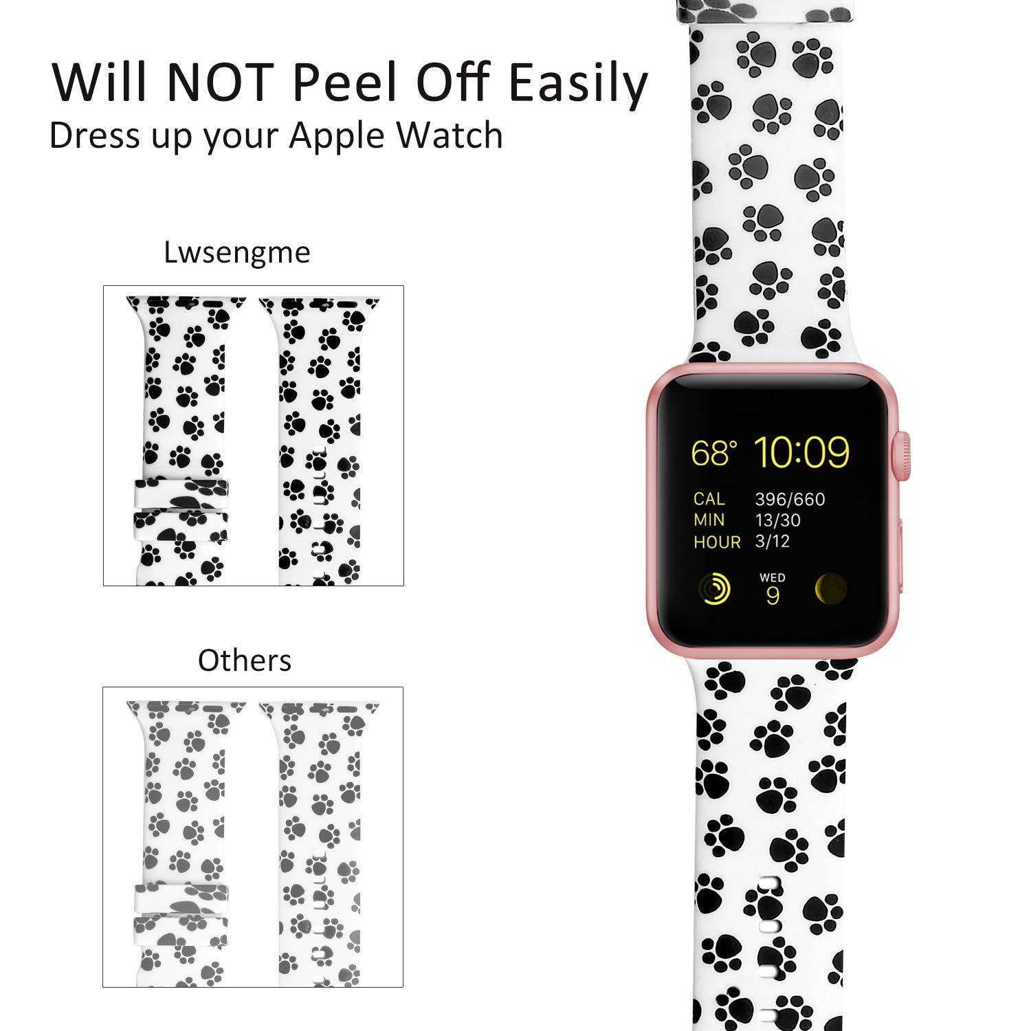 Lwsengme Compatible With Apple Watch Band 38Mm 40Mm 42Mm 44Mm, Soft Silicone Replacment Sport Bands Compatible With Iwatchseries