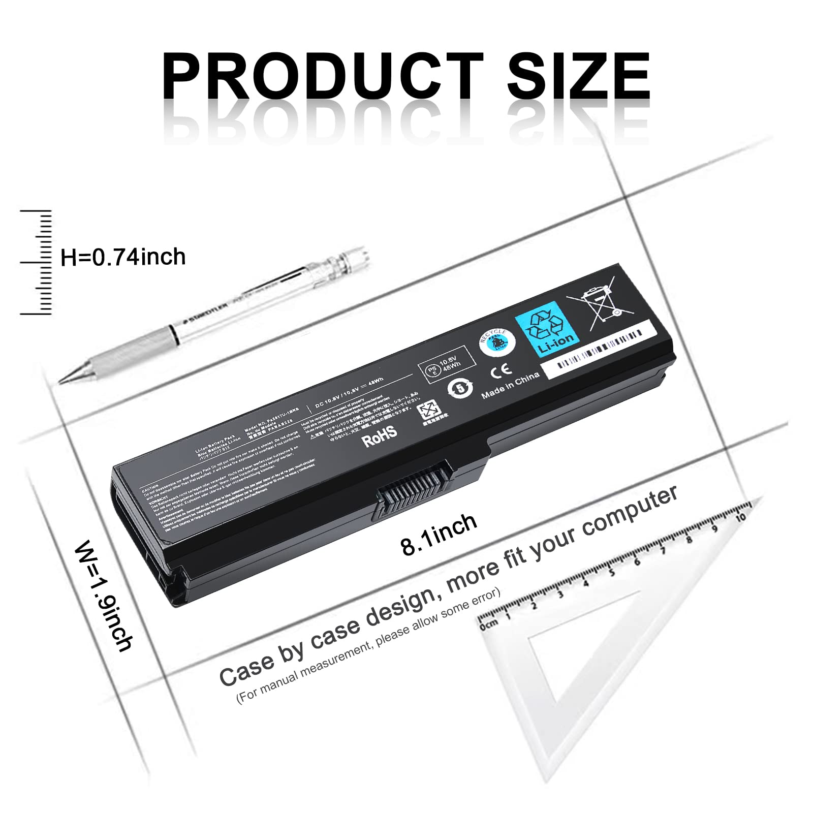 New Replacement Pa3817U 1Brs Battery For Toshiba Satellite C655 C675 C675D L645 L645D L655 L655D L675 L675D L745 L755 L755D P745