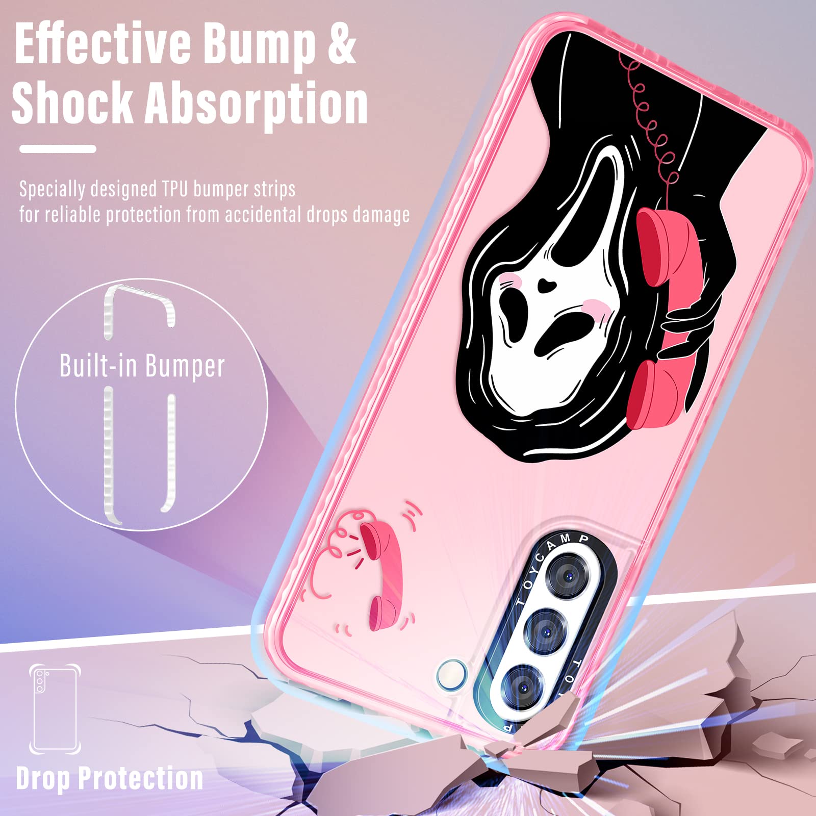 Toycamp Case For Samsung Galaxy S21, Cute Design For Women Girls Girly Boys Teens Skeleton Skull Cartoon Print Case, (6.2 Inch),