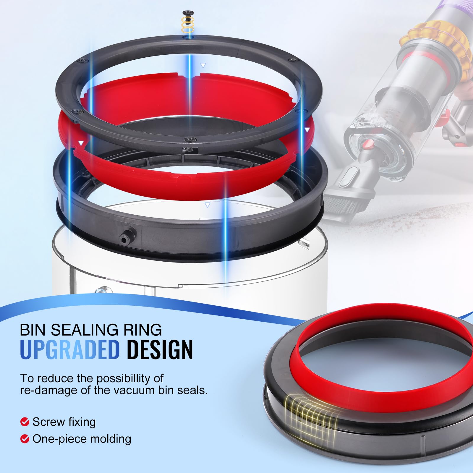 Upgraded Canister Replacement For Dyson V11 V15 Sv14 Sv15 Sv22 Vacuum Cleaner Dust Bin, For Bin Part No. 970050 01 And Part No.