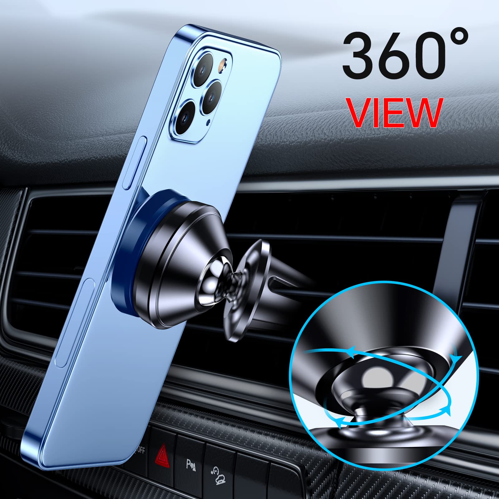 ?2-Pack?Car Vent Magnetic Phone Mount[ Easily Install ] Reusable Magnetic Phone Holder For Car Vent Air[ Strong Magnet ] [ 360 R