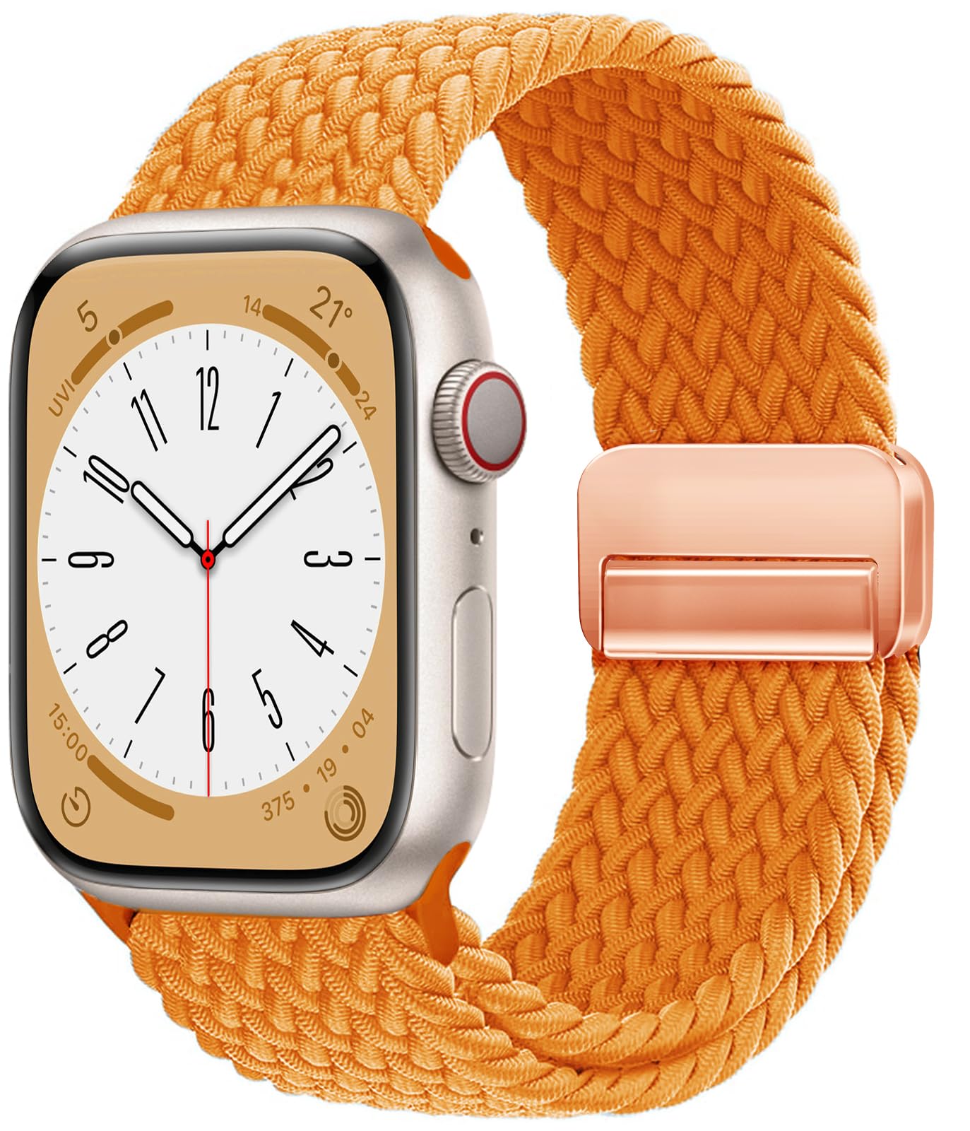 Omecky Magnetic Braided Solo Loop Band Compatible With Apple Watch Series 9 8 7 6 5 4 3 38Mm 40Mm 41Mm For Women Men, Stretchy N