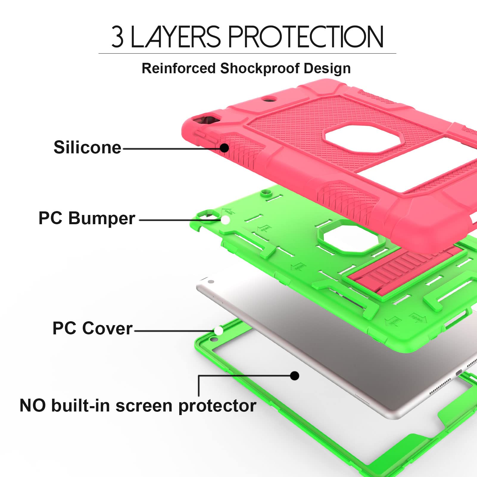 Rantice Ipad 9Th Generation Case, Ipad 8Th Generation Case, Ipad 7Th Generation Case, Hybrid Shockproof Rugged Drop Protection C