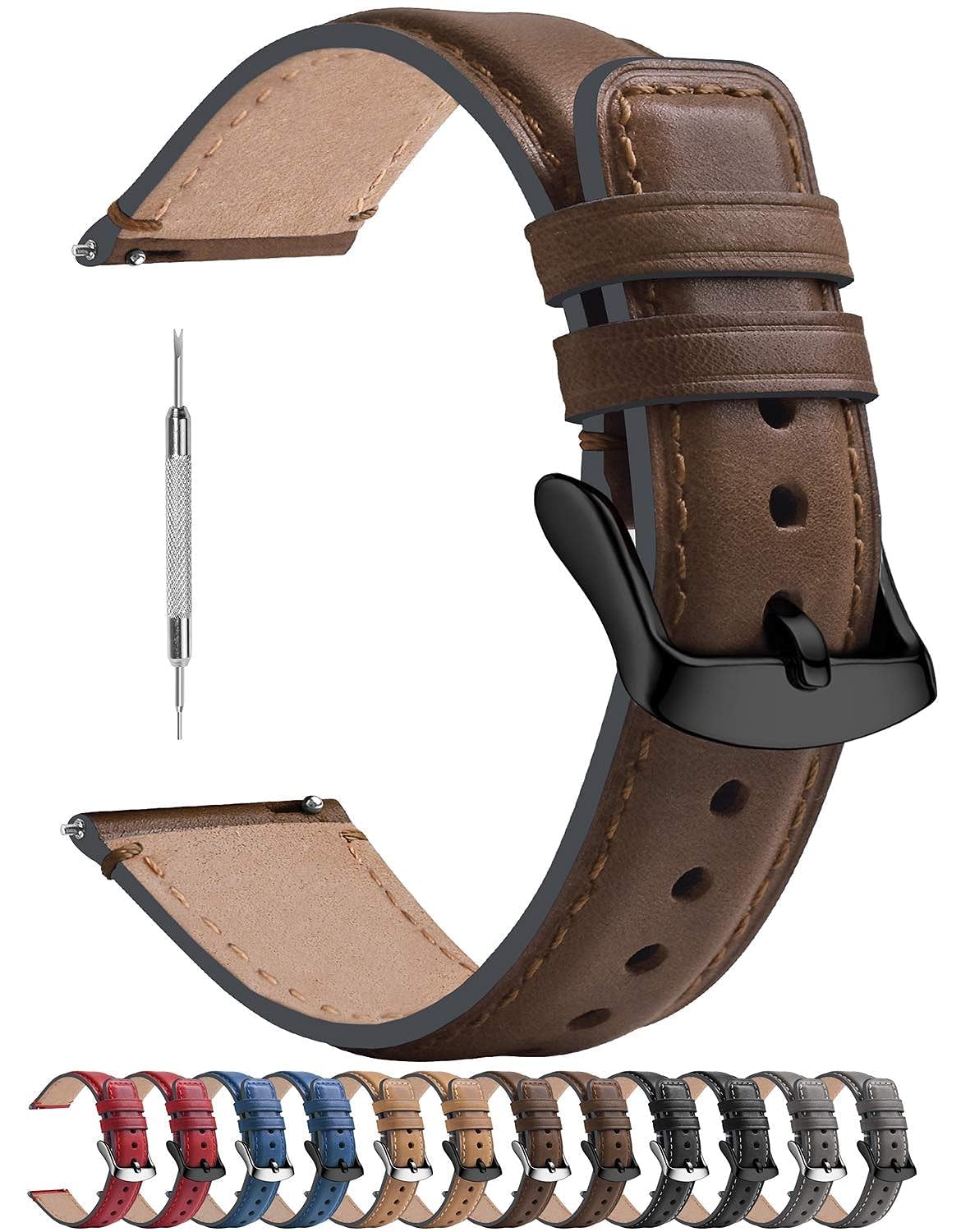 Fullmosa Quick Release Watch Band 20Mm,Burnished Leather Watch Band Bracelet For Samsung Galaxy Watch 42Mm,Samsung Gear S2 Class