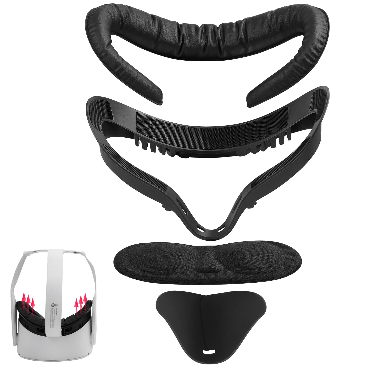 Vr Facial Interface And Foam Replacement Set For Oculus Meta Quest 2 | Removable Facial Interface Frame & Foam Face Covers Repla