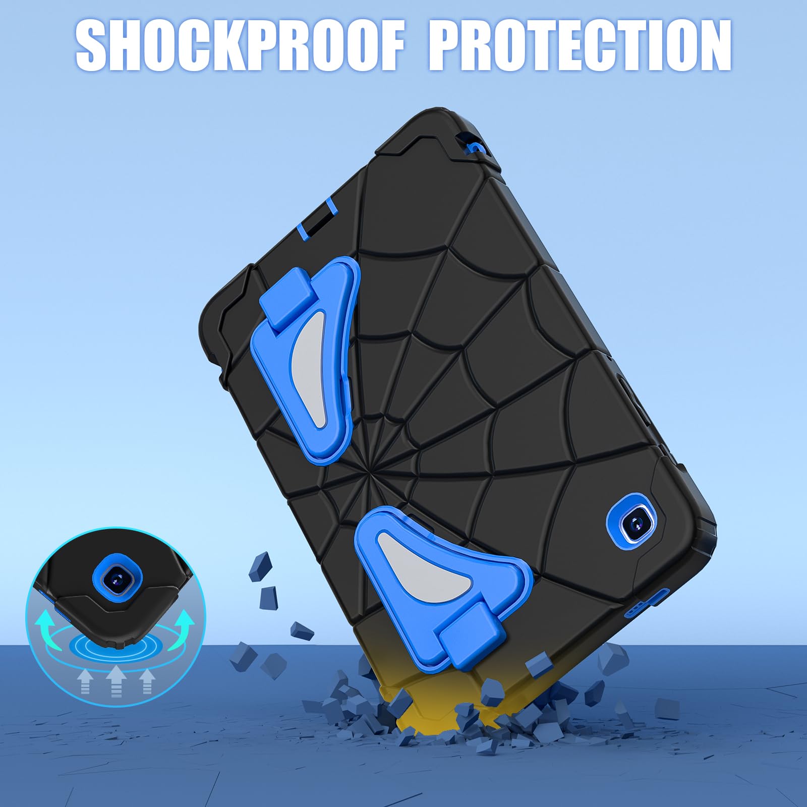 Kezigud Shockproof Kids Case For Galaxy Tab A7 Lite 8.7 Inch (Sm T220/T225), Heavy Duty Rugged Tough Silicone With Multi Angle S