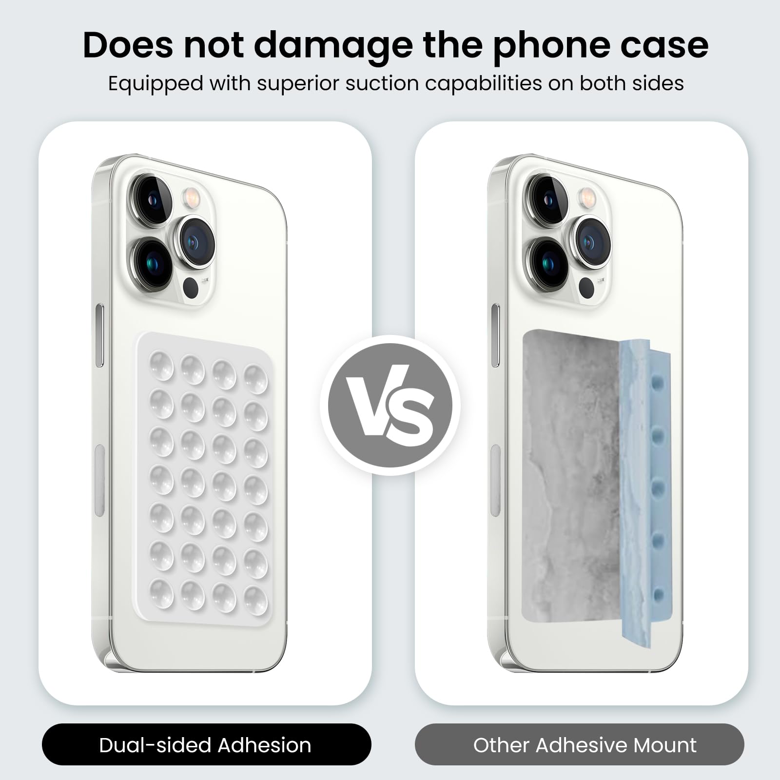 2 Pack Silicone Double-Sided Suction Phone Case Detachable Mount For Iphone And Android Cellphones, Strong Adhesion Holder Hands