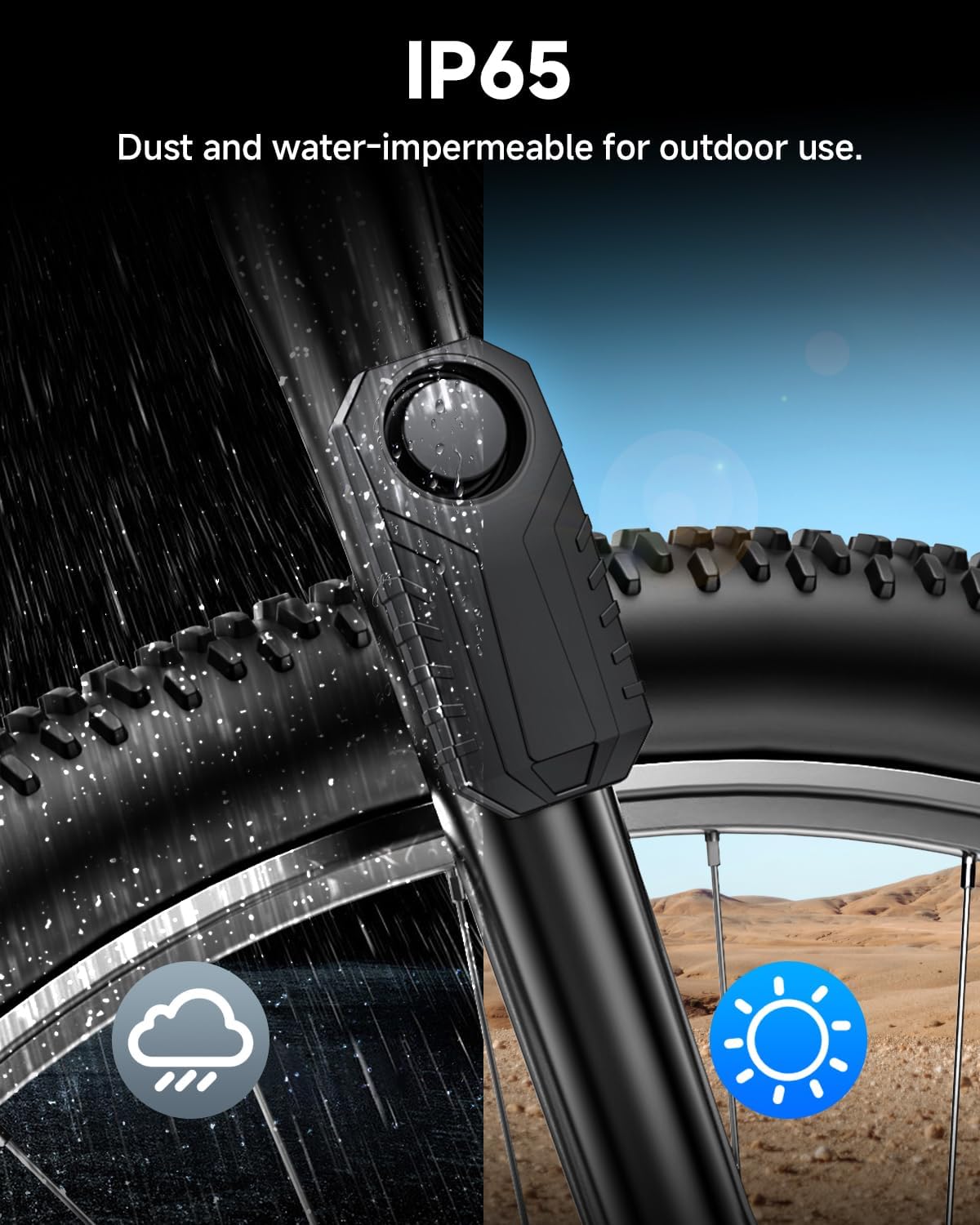 Onvian Bike Alarm Wireless Vibration Motion Sensor, Rechargeable Antitheft Bike Alarm, Ip65 Waterproof Motorcycle Alarm With Rem