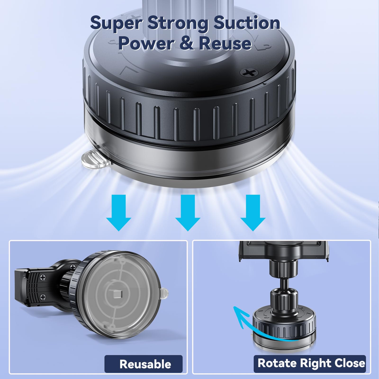 Nediea Vacuum Suction Cup Phone Mount, Hands-Free Shower Cell Phone Holder, 720 Degree Adjustable Phone Suction Grip Stand For M