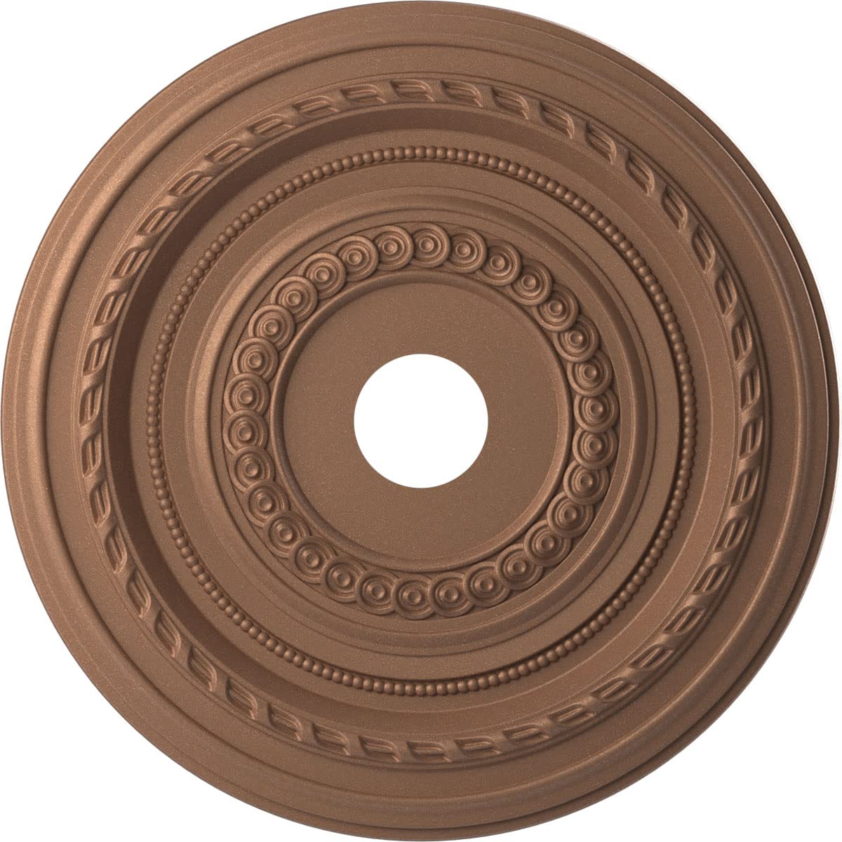 Ekena Millwork 22OD x 3 1/2ID x 1P Cole Thermoformed PVC Ceiling Medallion (Fits Canopies up to 6), Aged Copper