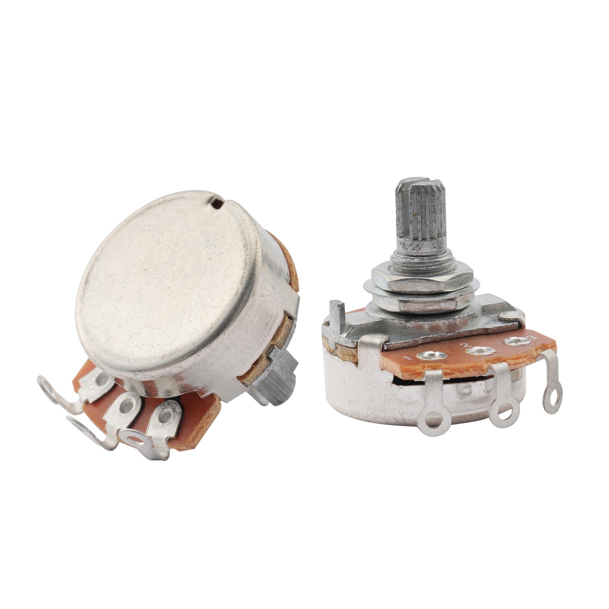 Musiclily Guitar Full Size Pots B250K Split Knurled Long 15Mm Shaft Linear Taper Potentiometers For Stratocaster And Telecaster