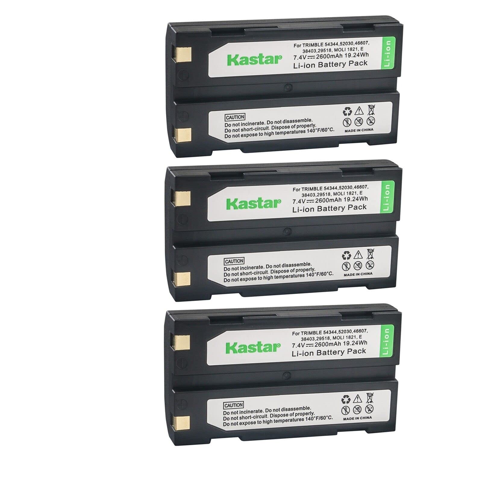 Kastar D-Li1 Battery 3-Pack Replacement for Trimble 29518, 46607, 52030, 54344, 38403, 5700, 5800, 92600, R4, R6, R7, R8, R8 GPS