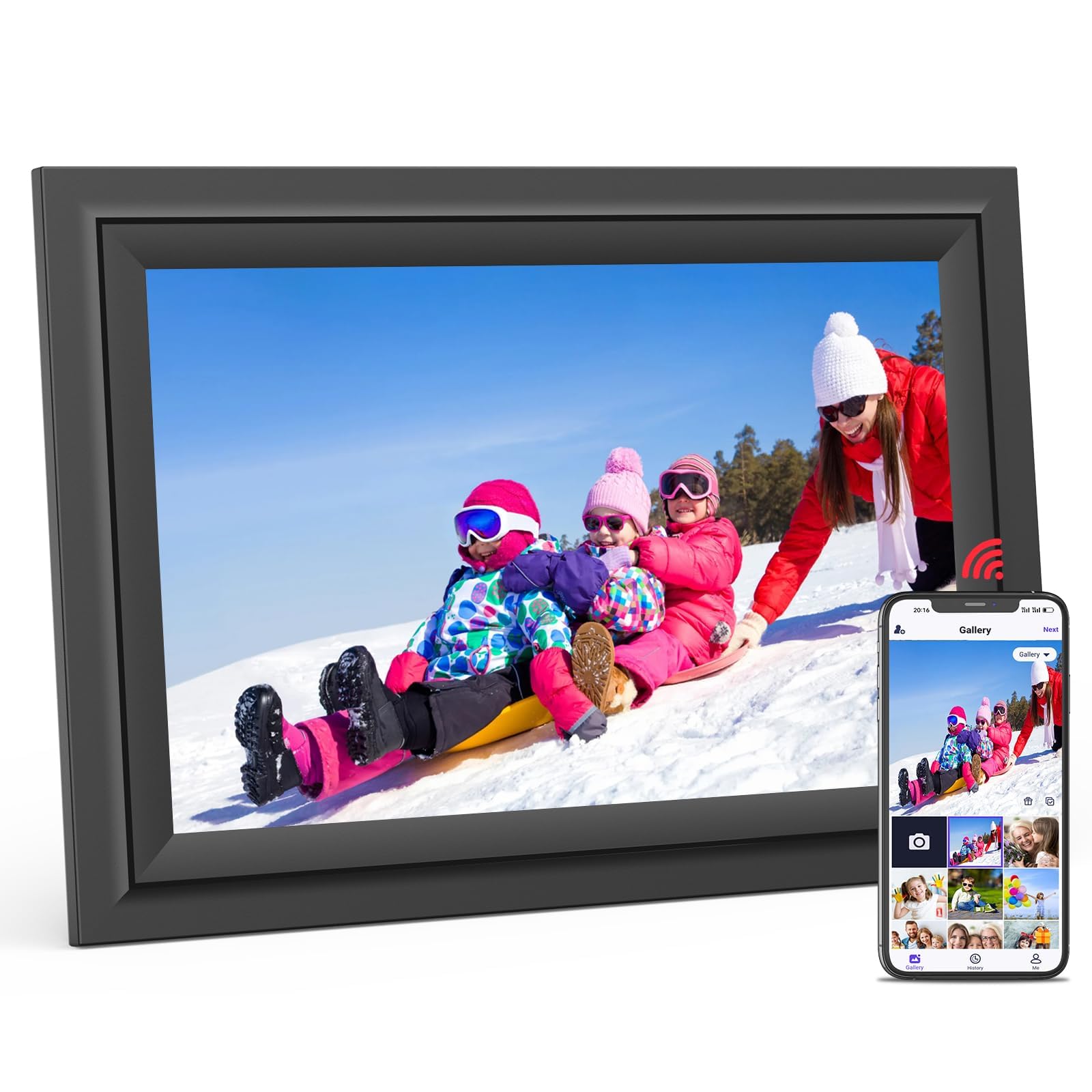 Sammix Digital Picture Frame, 10.1 Inch Wifi Digital Photo Frame, Ips Hd Touch Screen Electronic Picture Frame, 16Gb Storage, Sl